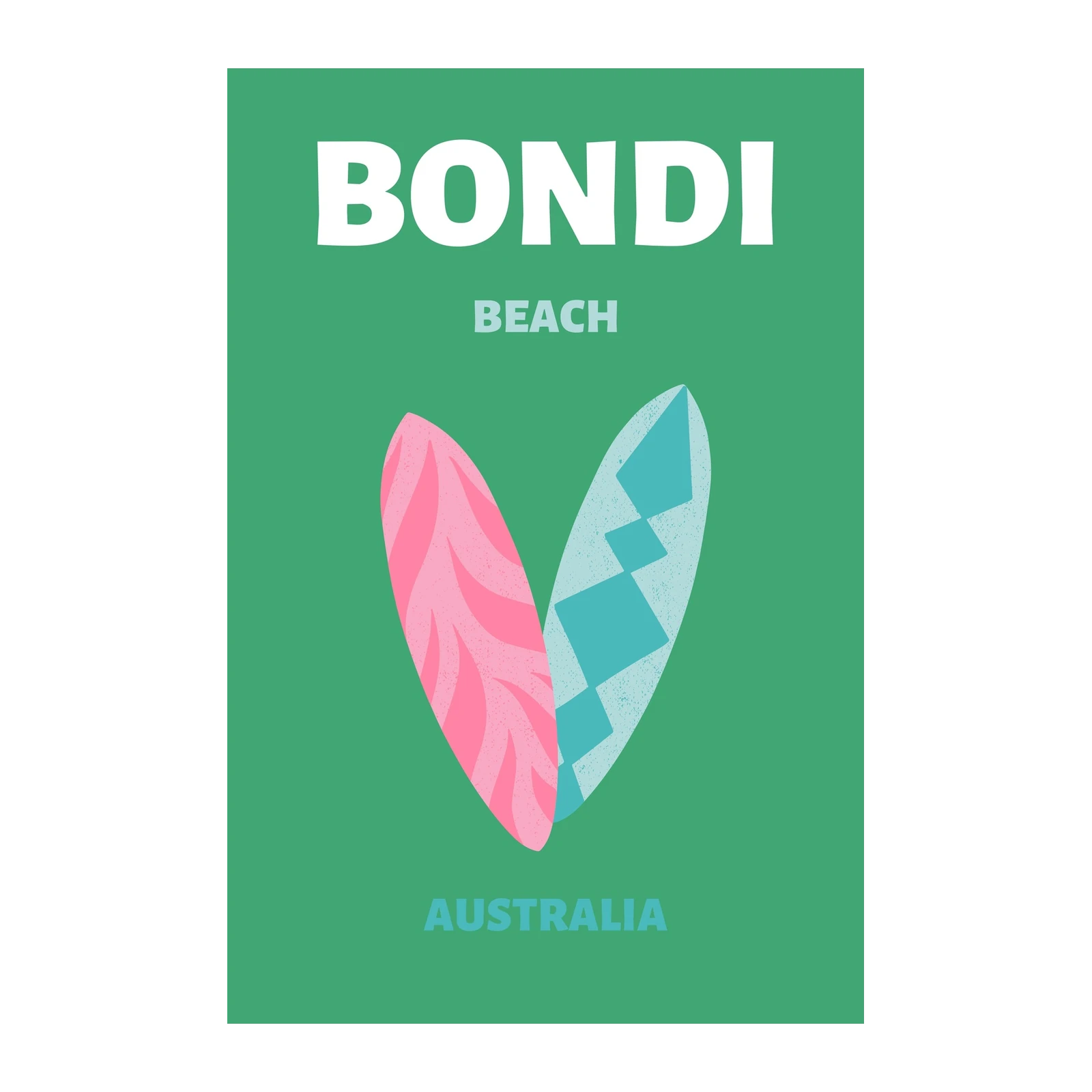 Retro Bondi Beach Surfboard Duo Wall Art