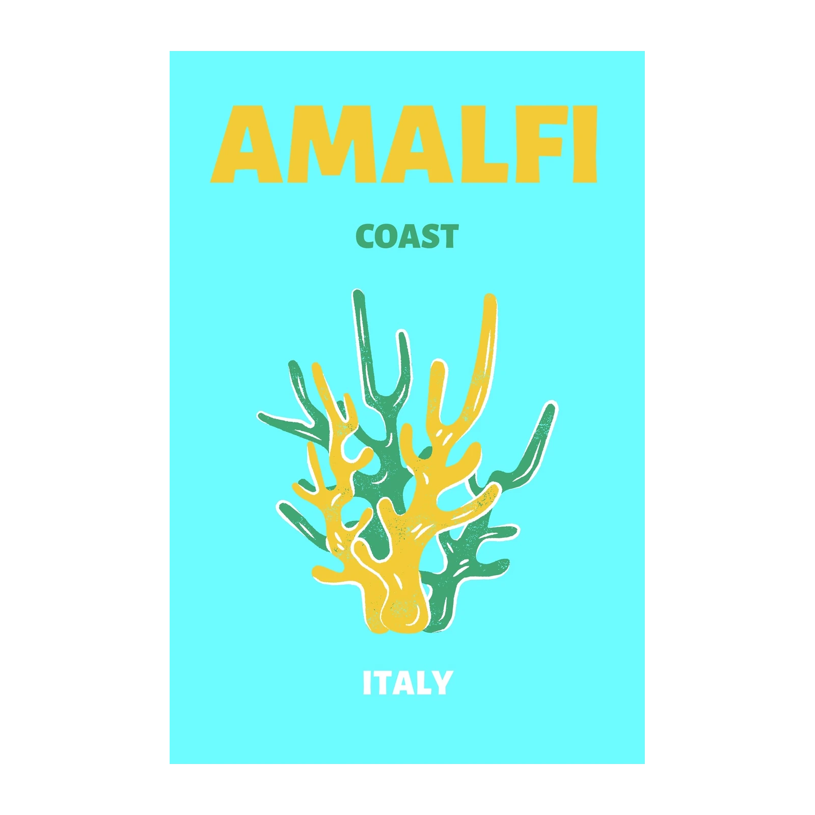 Amalfi Coast Coral Art Wall Art