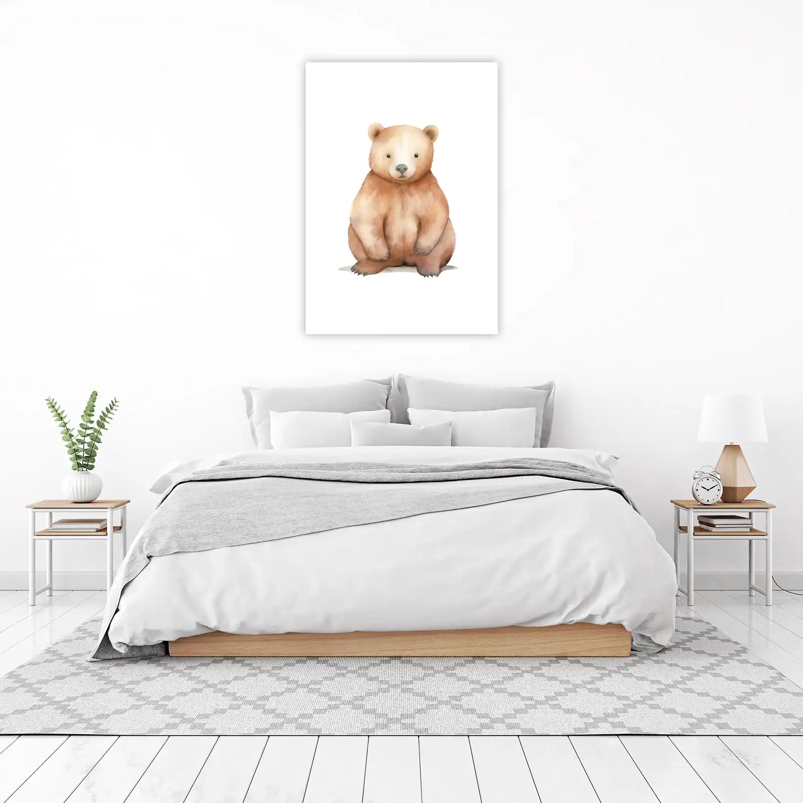 Adorable Bear Watercolor Art Wall Art