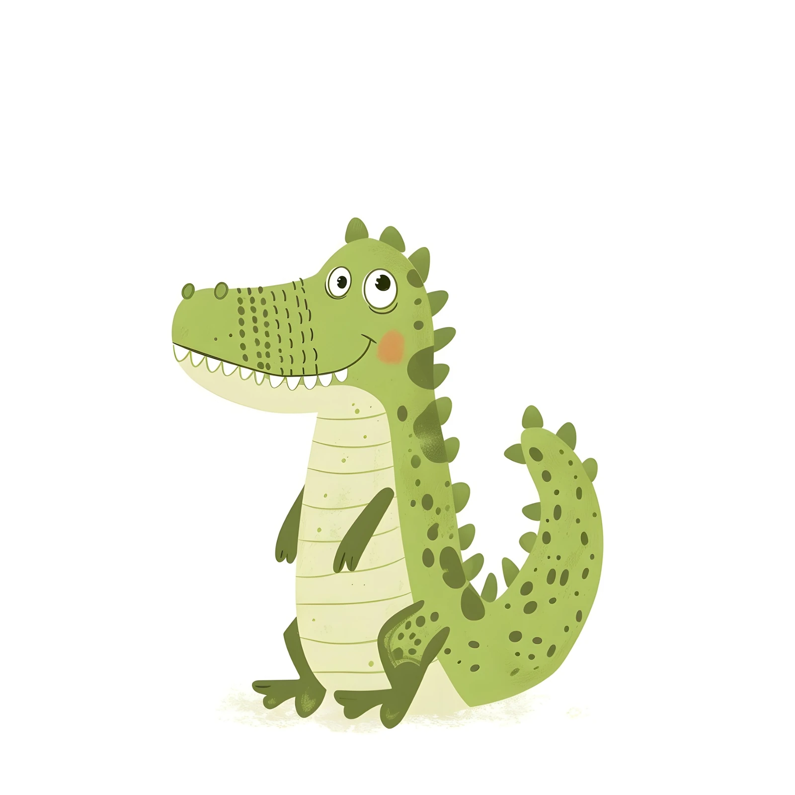 Cute Green Dinosaur Playful Wall Art