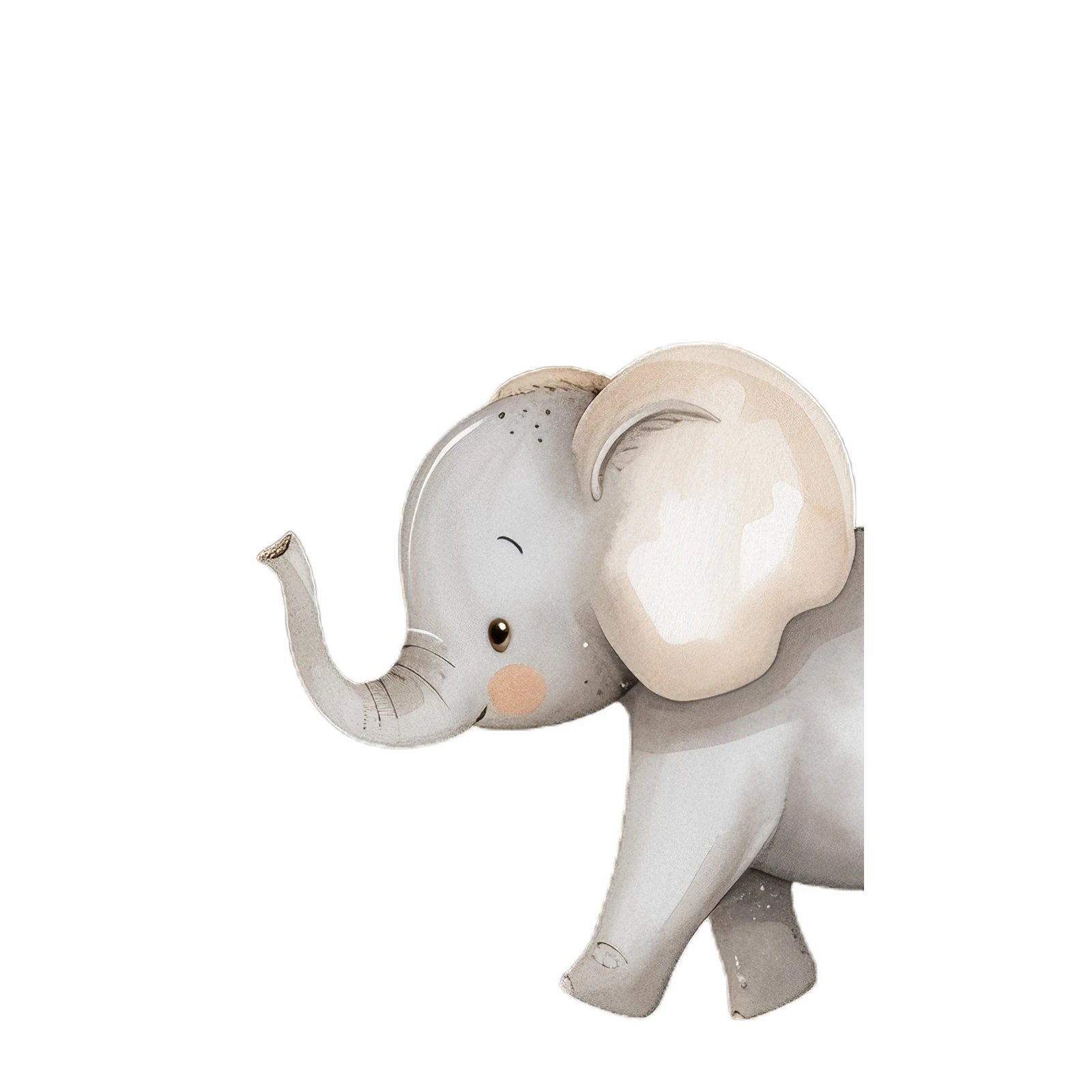 Adorable Watercolor Baby Elephant Wall Art for Nursery