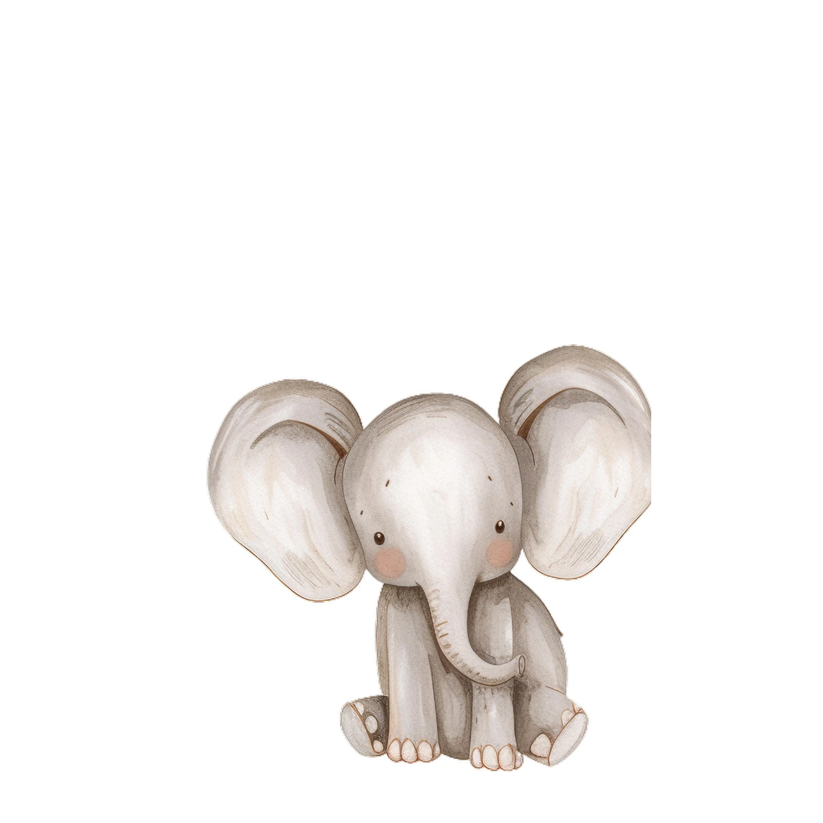 Adorable Baby Elephant Watercolor Wall Art