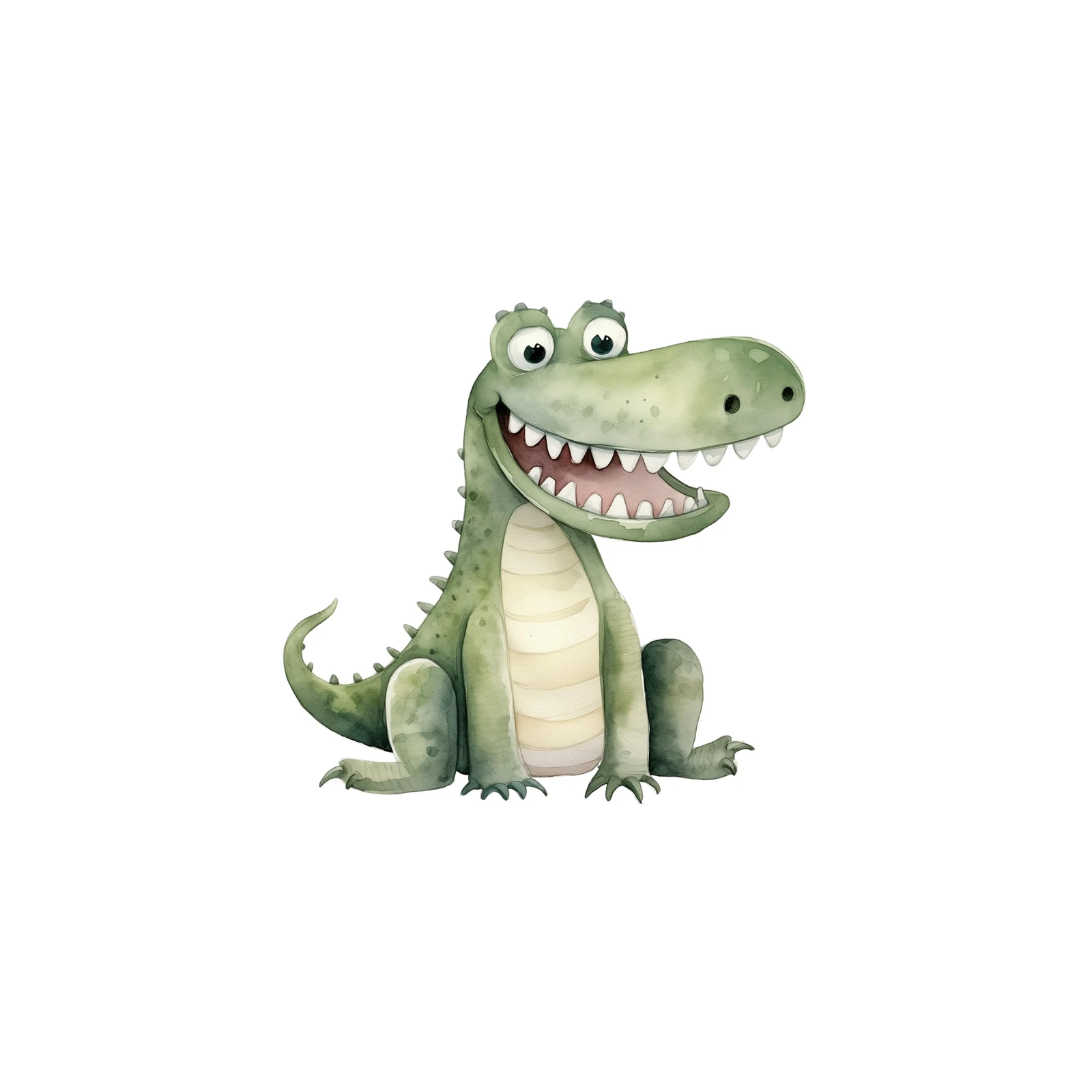 Grinning Gator Watercolor Kids Art Wall Art