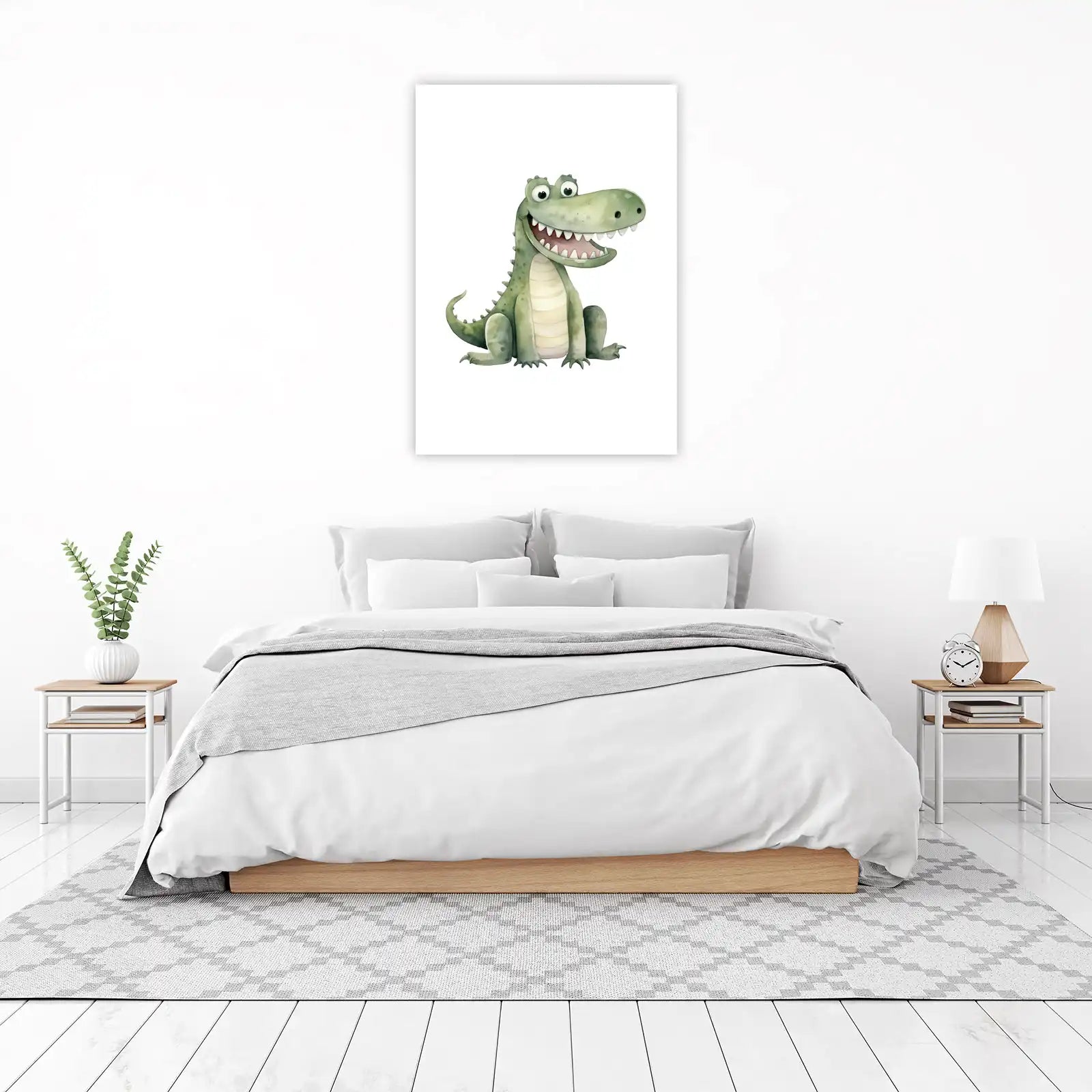 Grinning Gator Watercolor Kids Art Wall Art