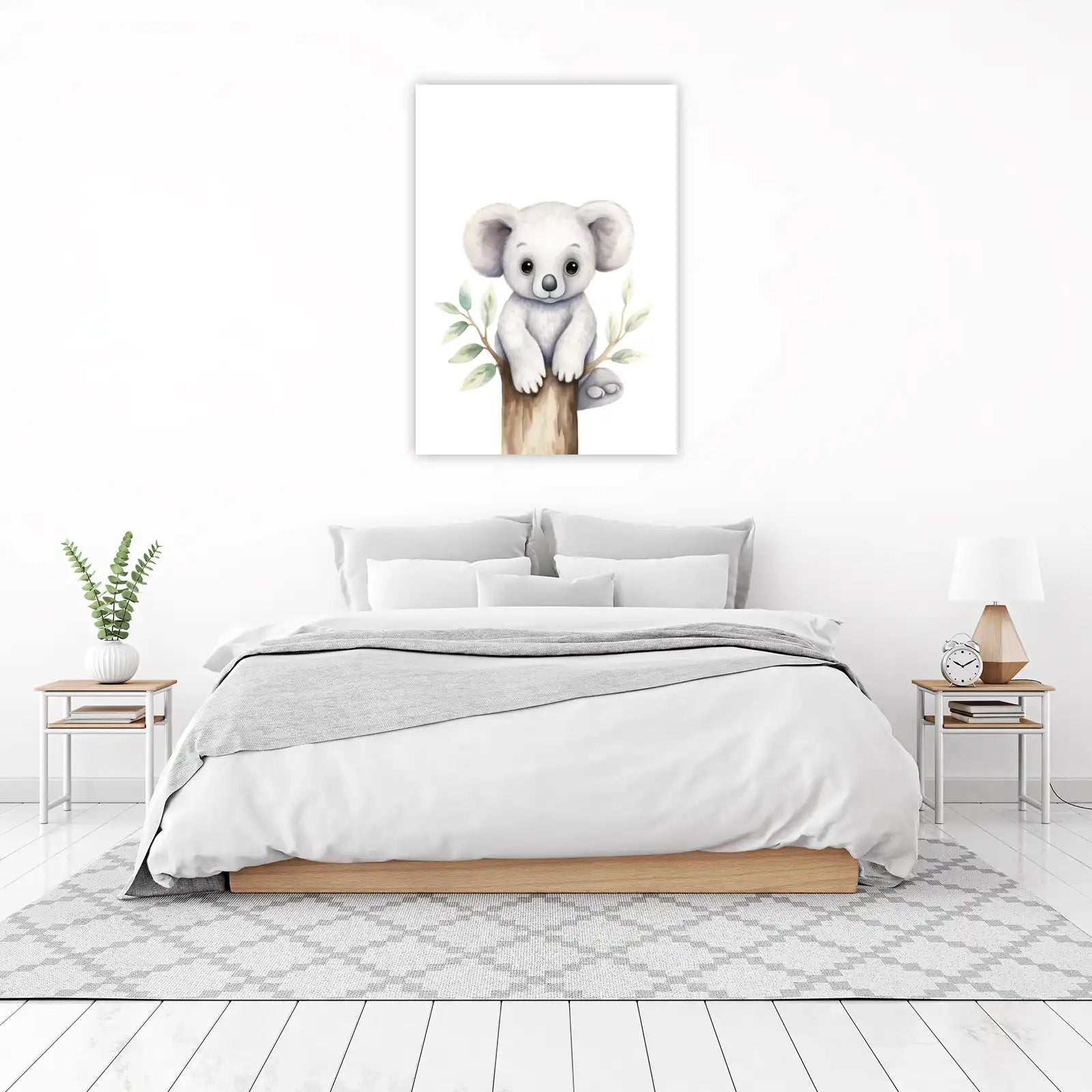 Cute Watercolor Koala Baby Animal Wall Art