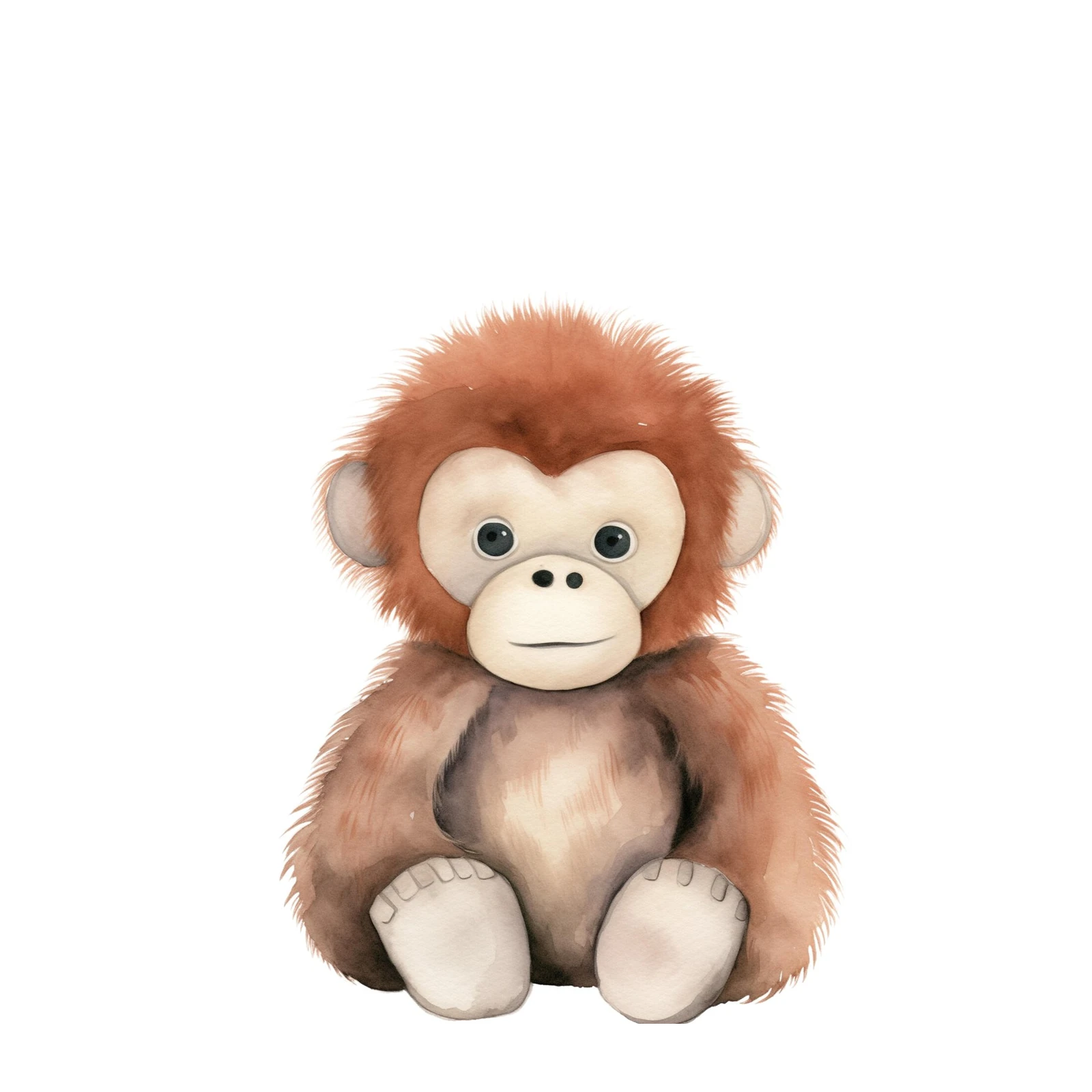 Adorable Watercolor Monkey Nursery Wall Art