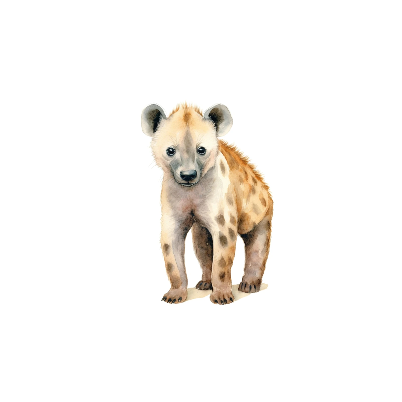 Adorable Hyena Cub Watercolor Wall Art