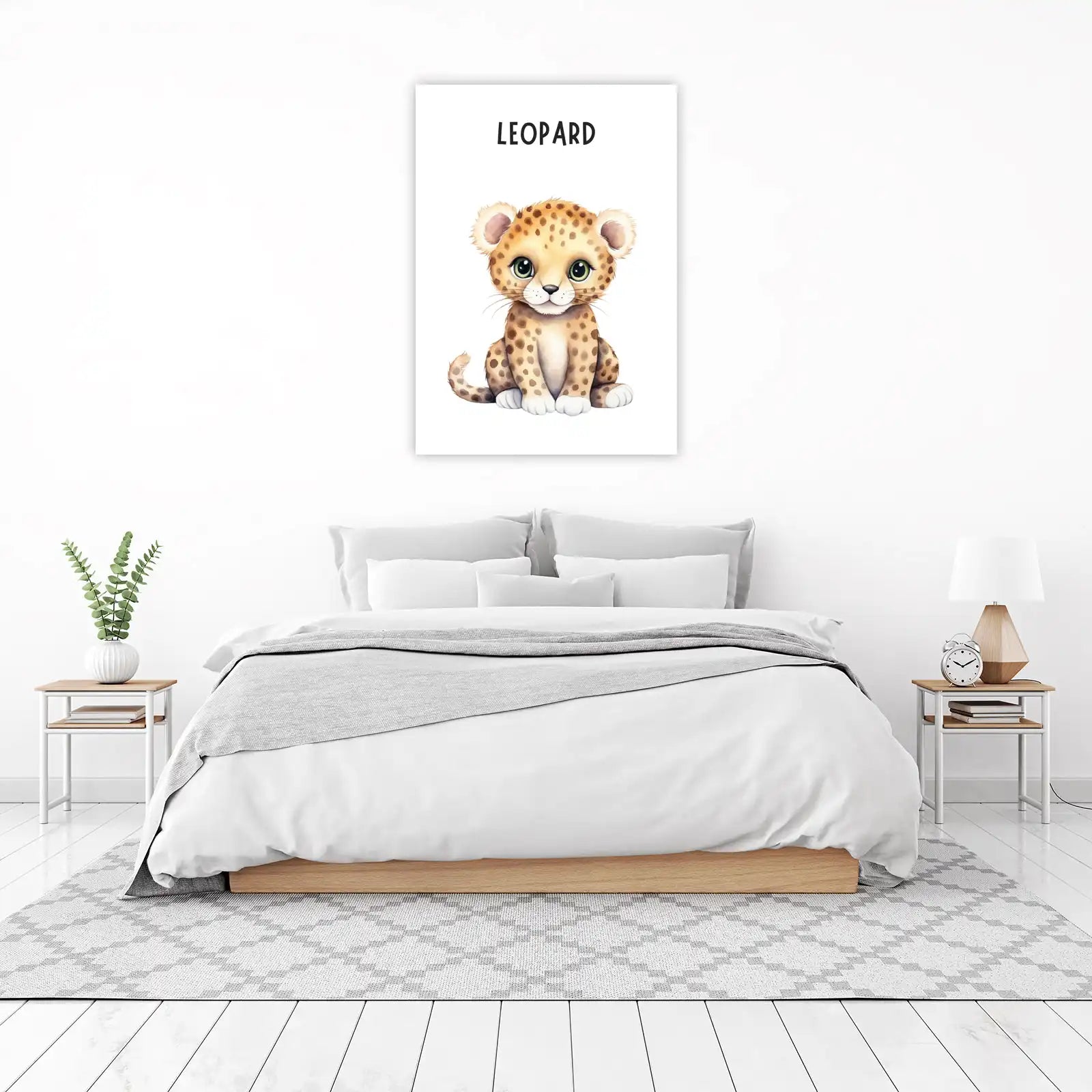 Adorable Baby Leopard Watercolor Wall Art