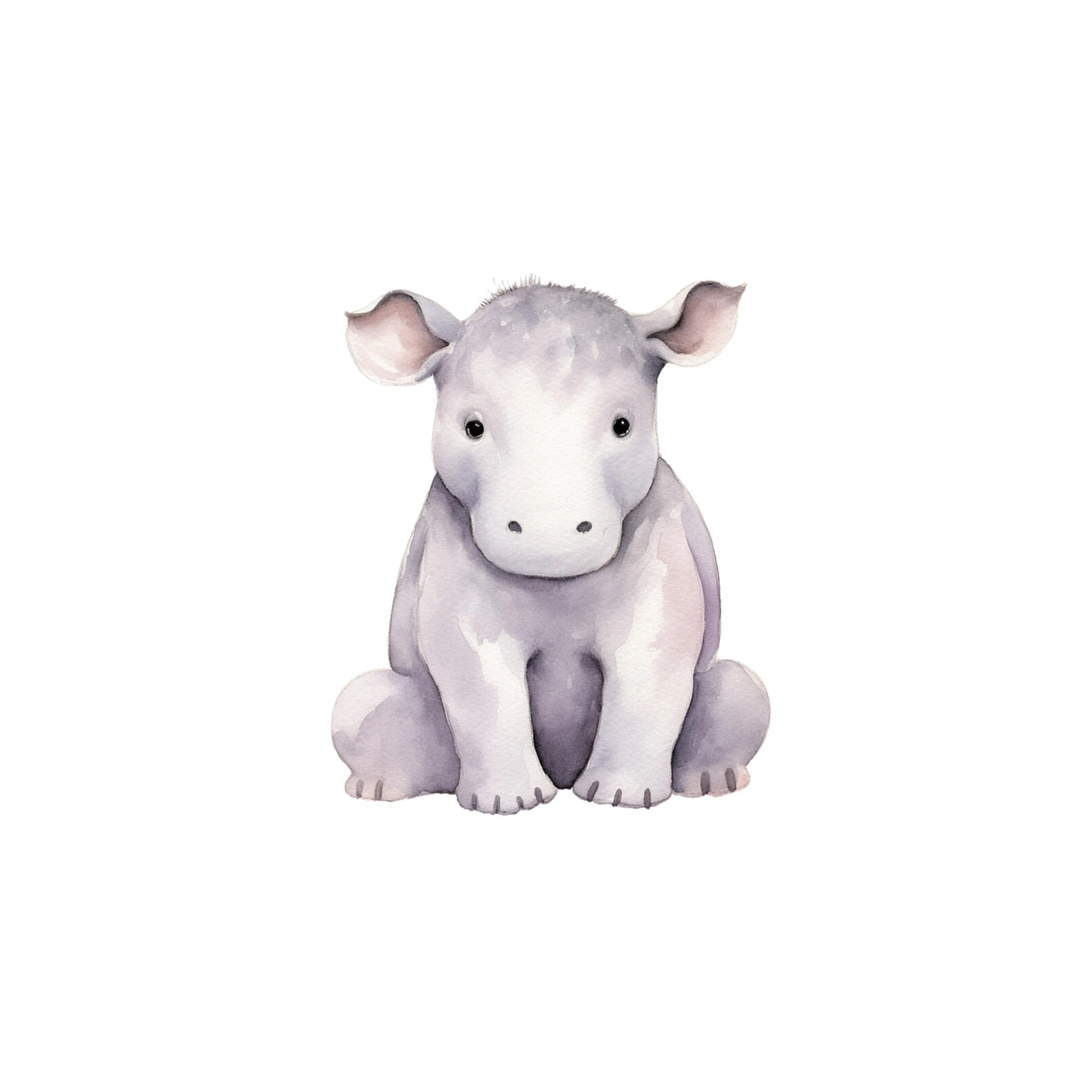 Adorable Watercolor Baby Elephant Wall Art