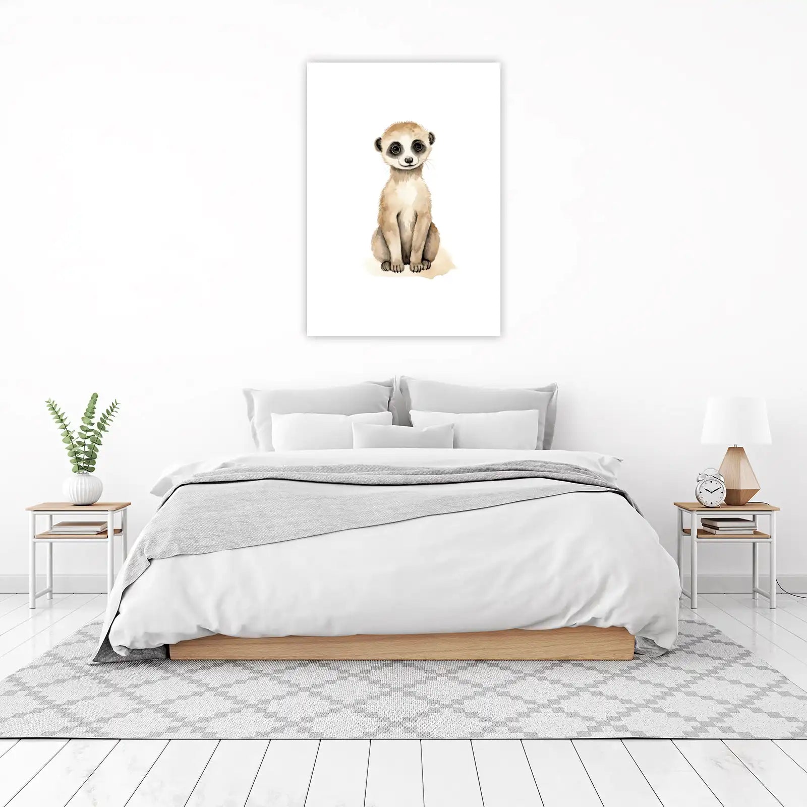 Adorable Watercolor Meerkat Art Wall Art for Nursery