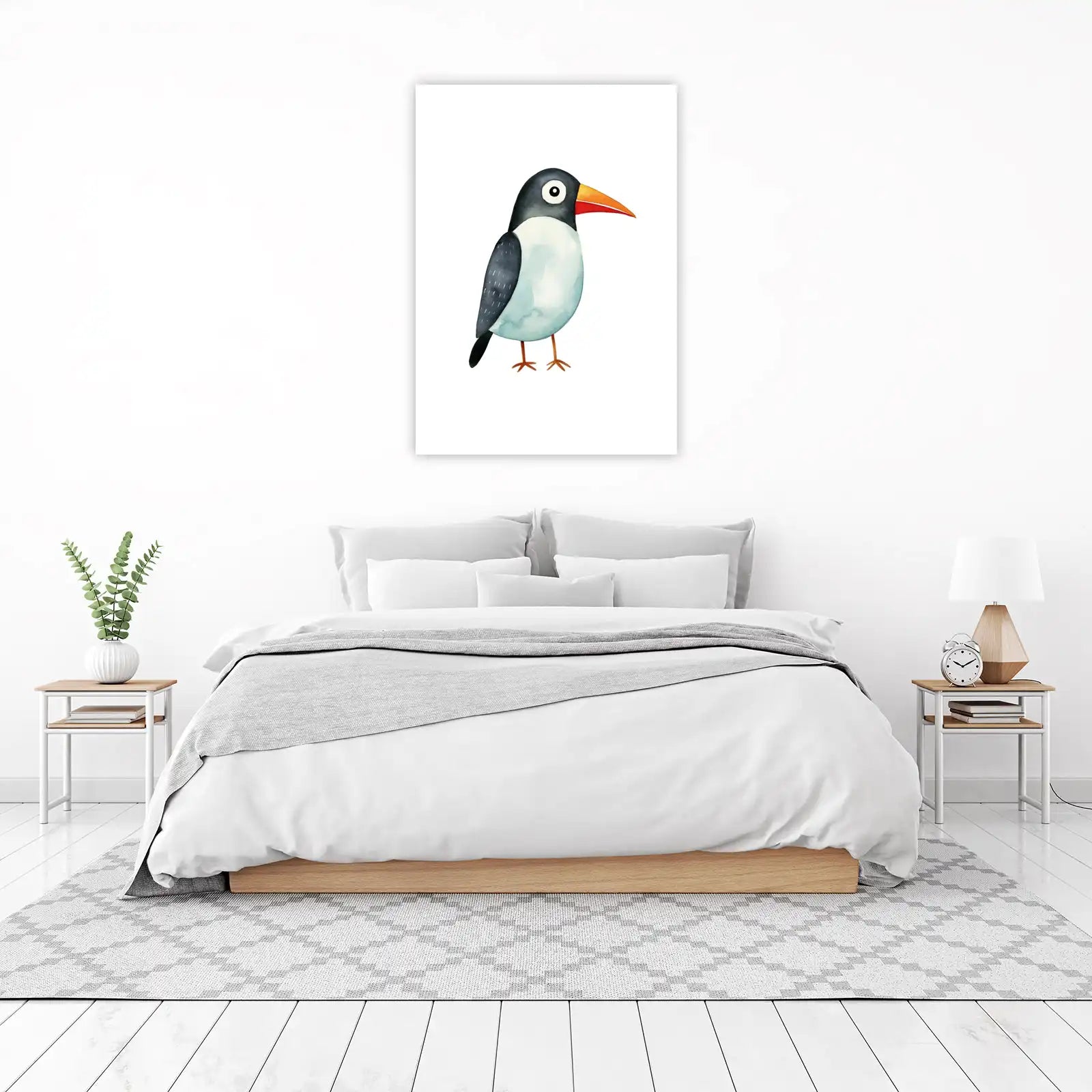 Charming Watercolor Bird Art Wall Art