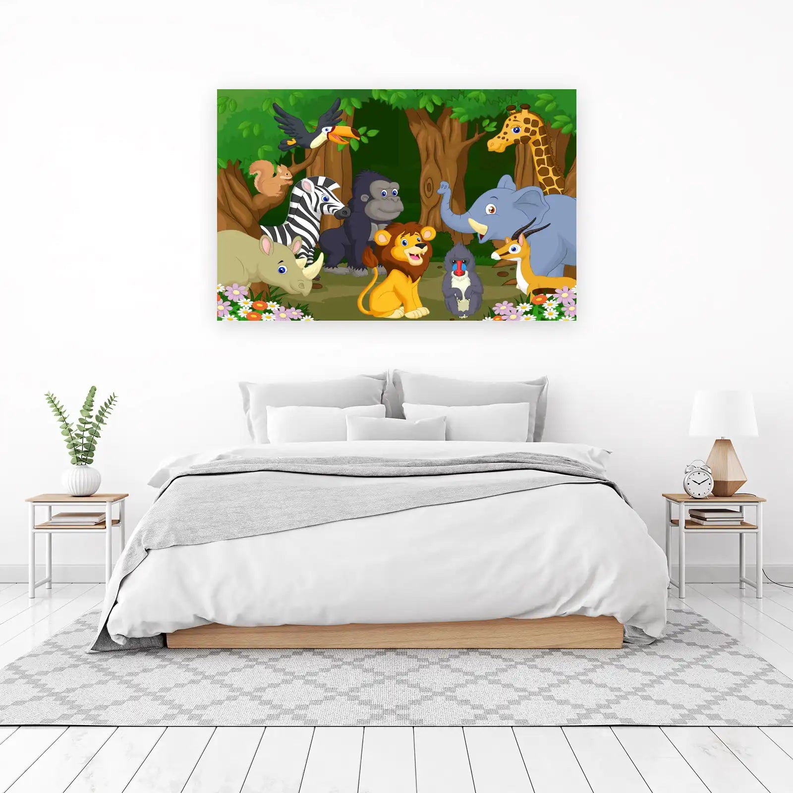 Jungle Friends Cartoon Safari Wall Art