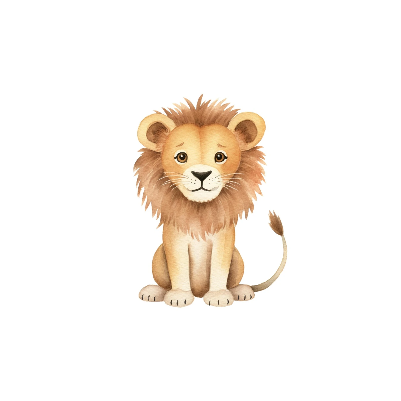 Adorable Watercolor Lion Cub Wall Art