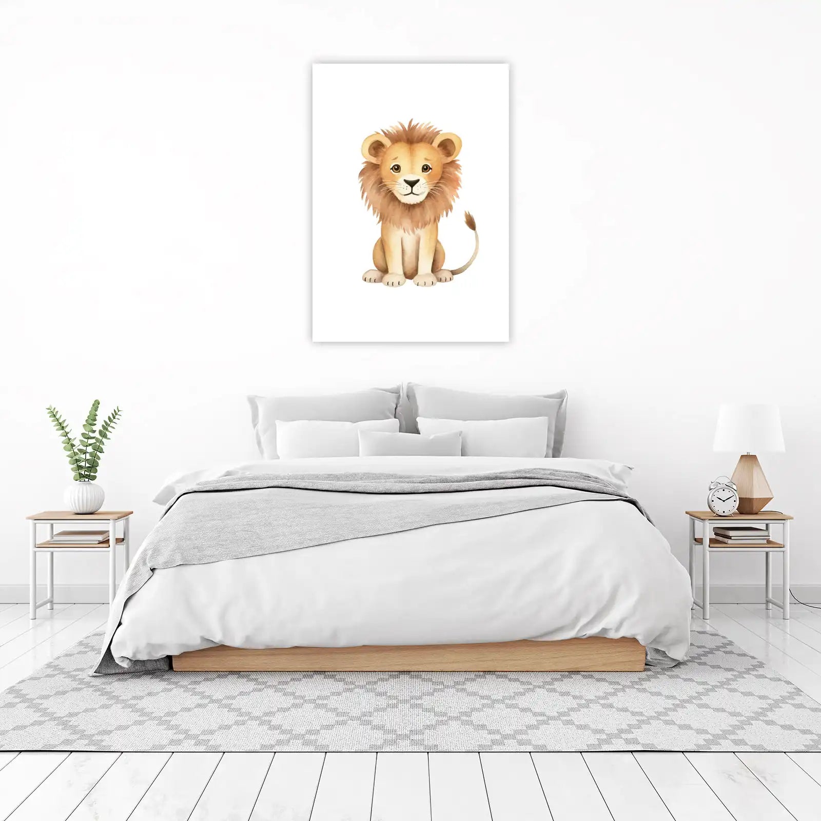 Adorable Watercolor Lion Cub Wall Art