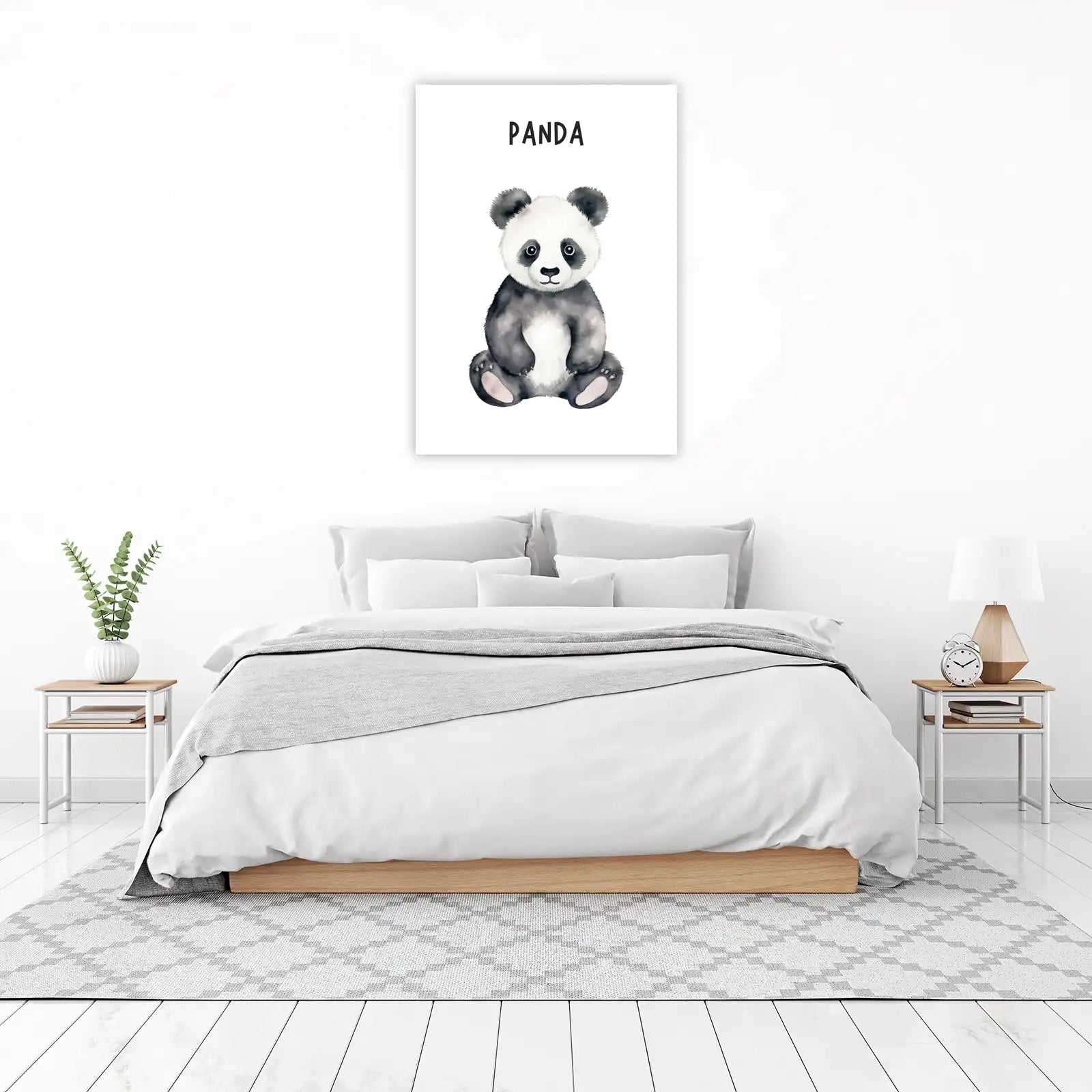 Adorable Watercolor Panda Cute Animal Wall Art