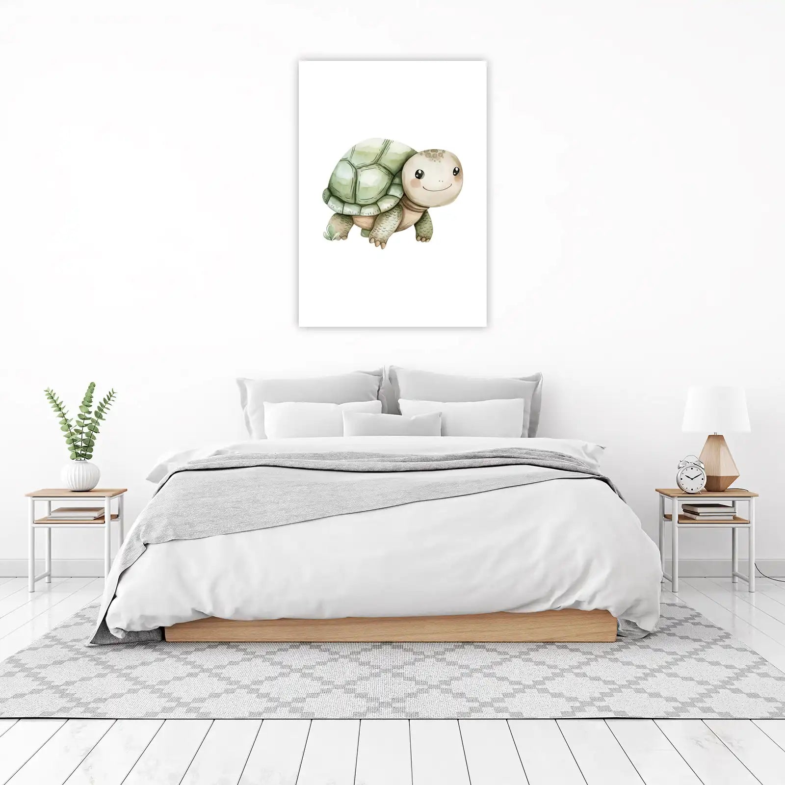 Adorable Watercolor Turtle Wall Art