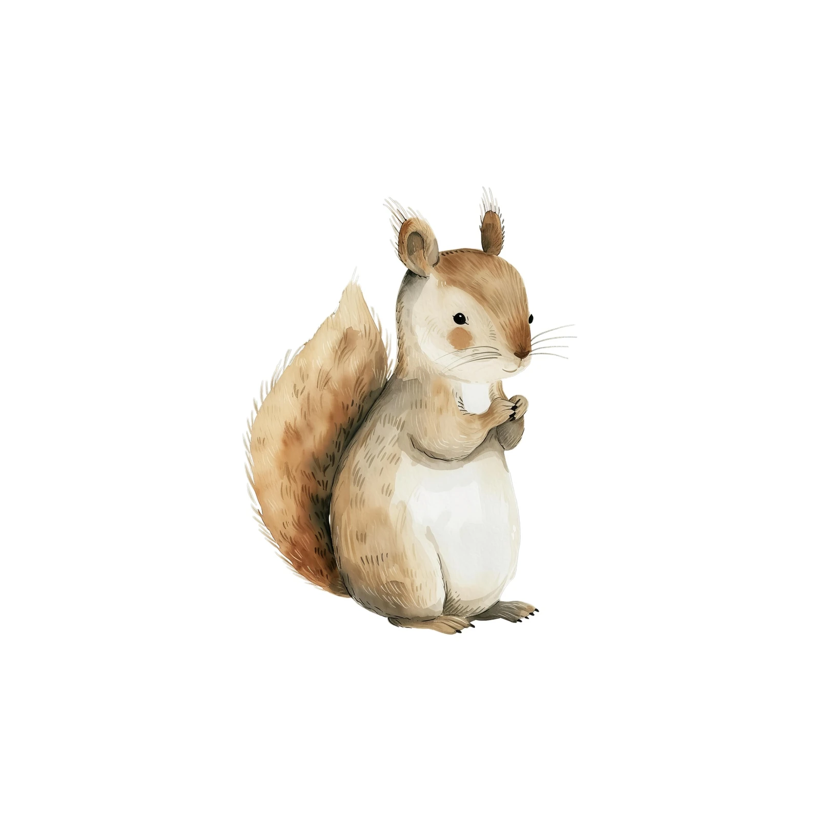 Adorable Squirrel Watercolor Art Wall Art