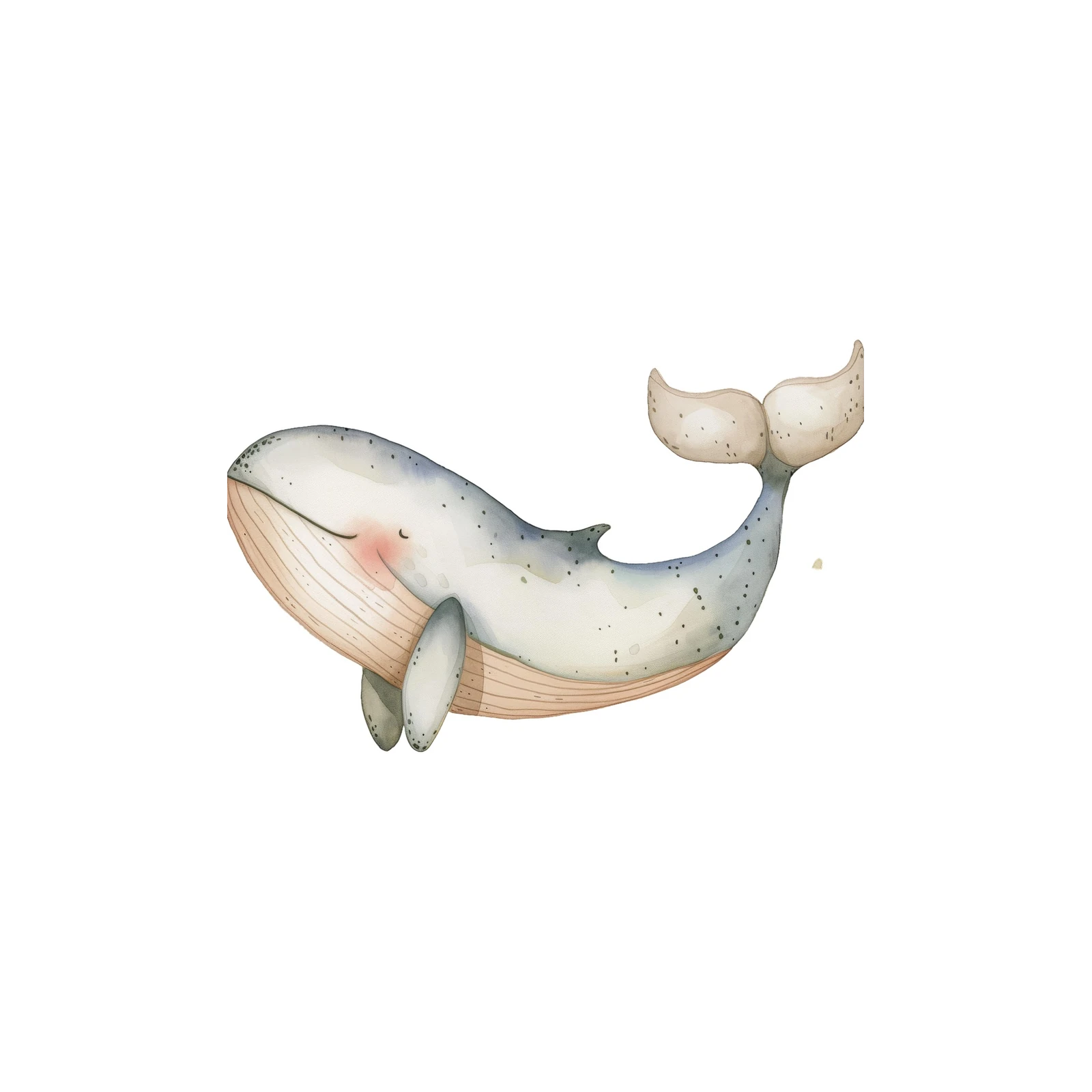 Adorable Watercolor Whale Nursery Wall Art