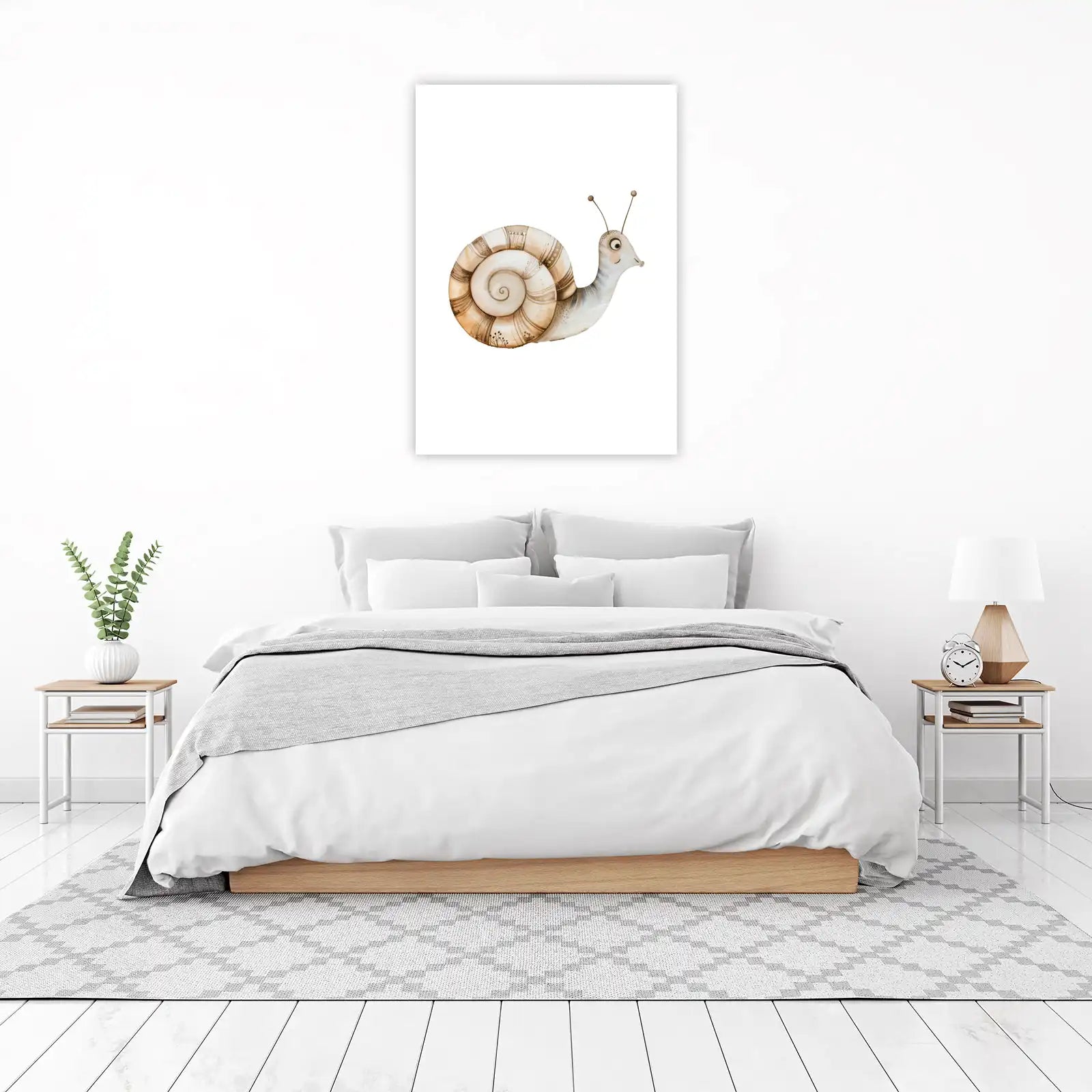 Charming Snail Watercolor Wall Art