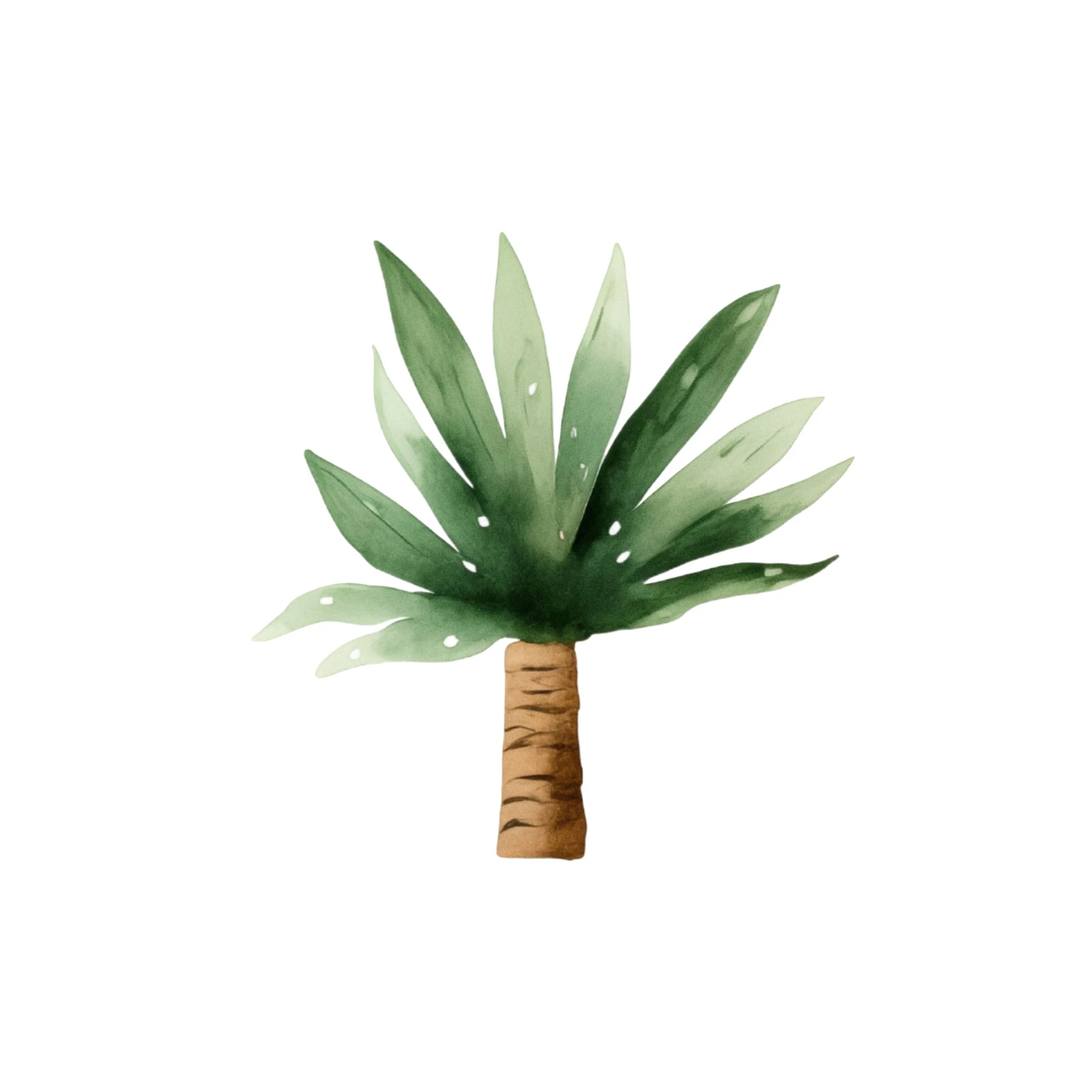 Tropical Palm Leaf Watercolor Wall Art