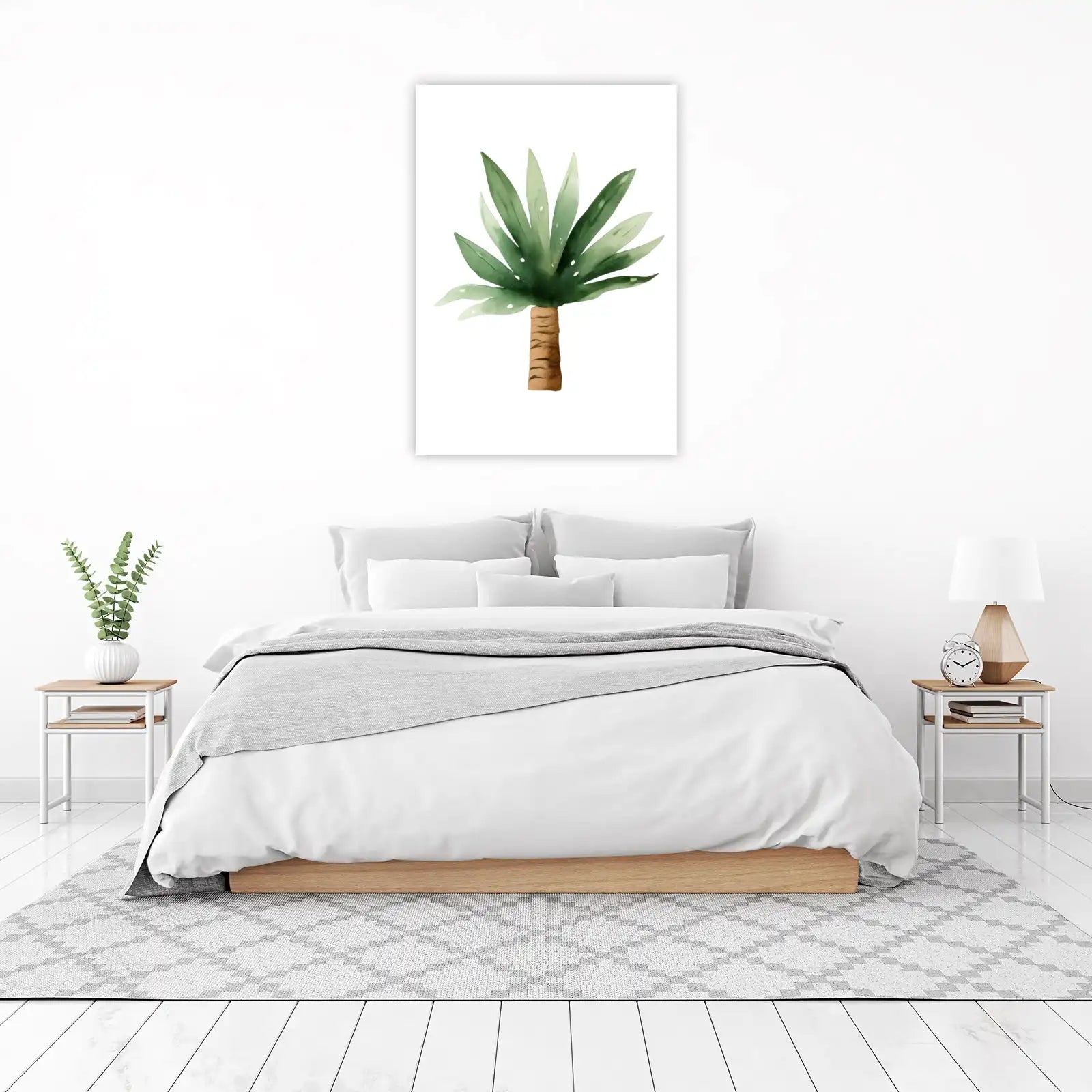 Tropical Palm Leaf Watercolor Wall Art