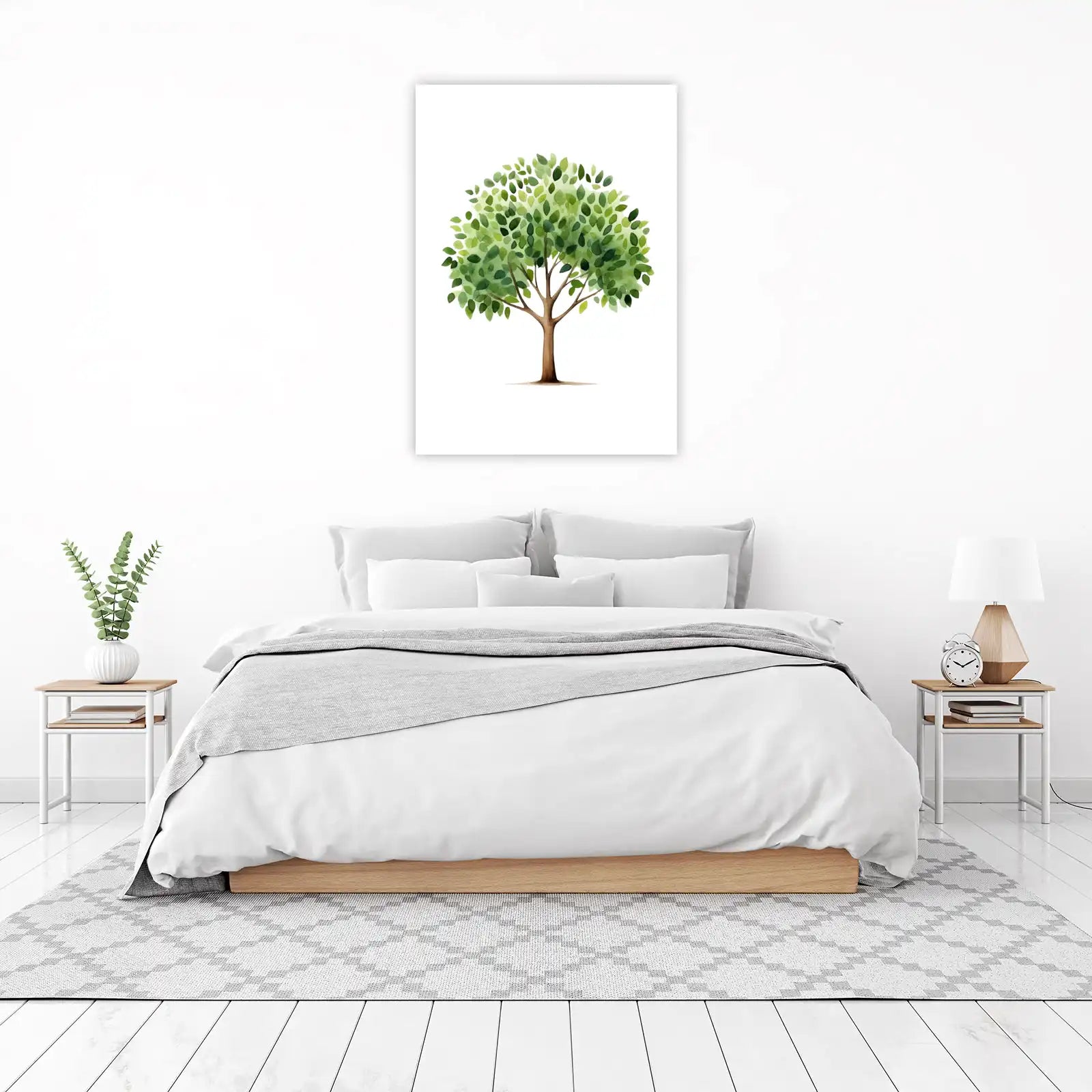Lush Green Tree Watercolor Wall Art