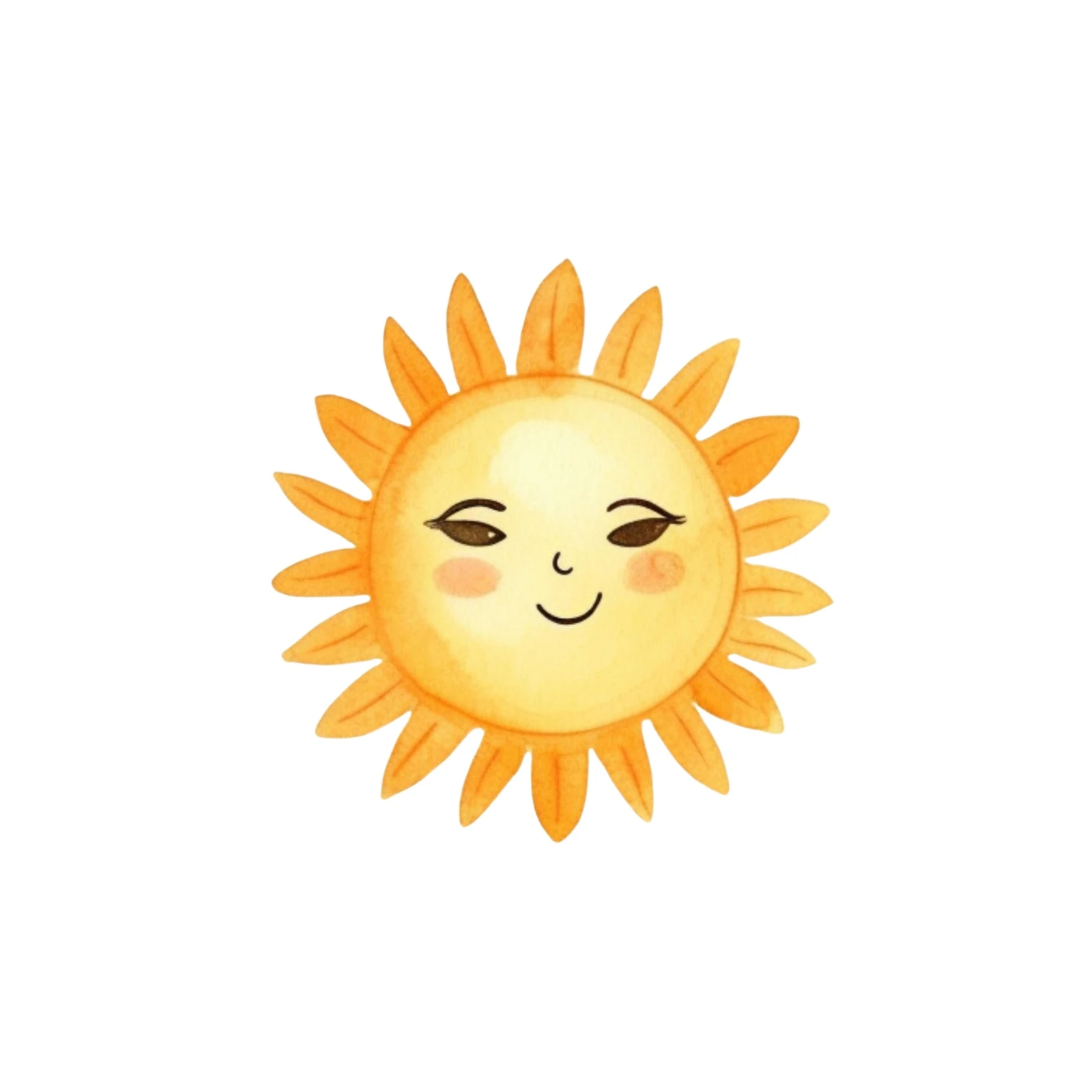 Smiling Sun Watercolor Wall Art Wall Art