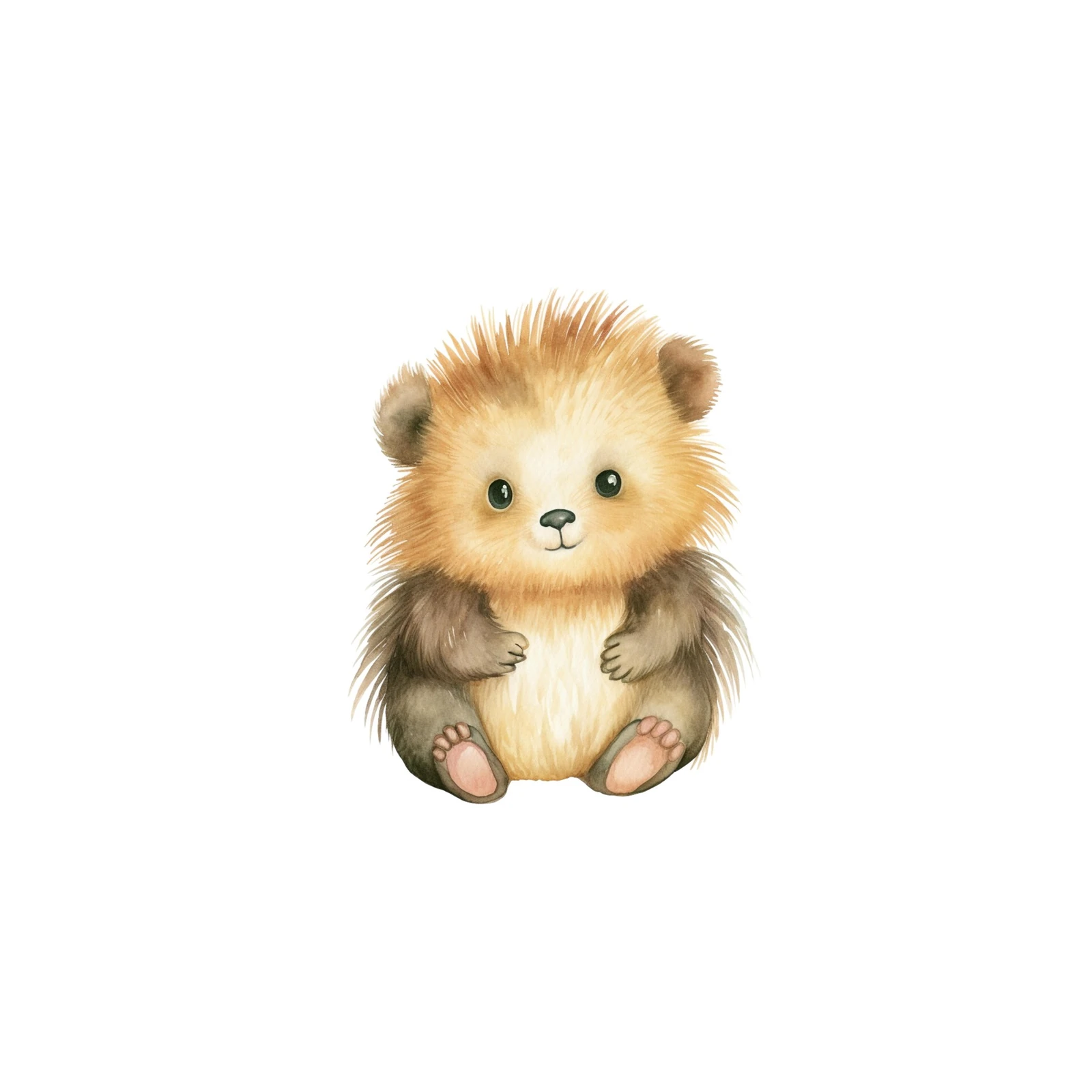 Adorable Watercolor Hedgehog Nursery Wall Art