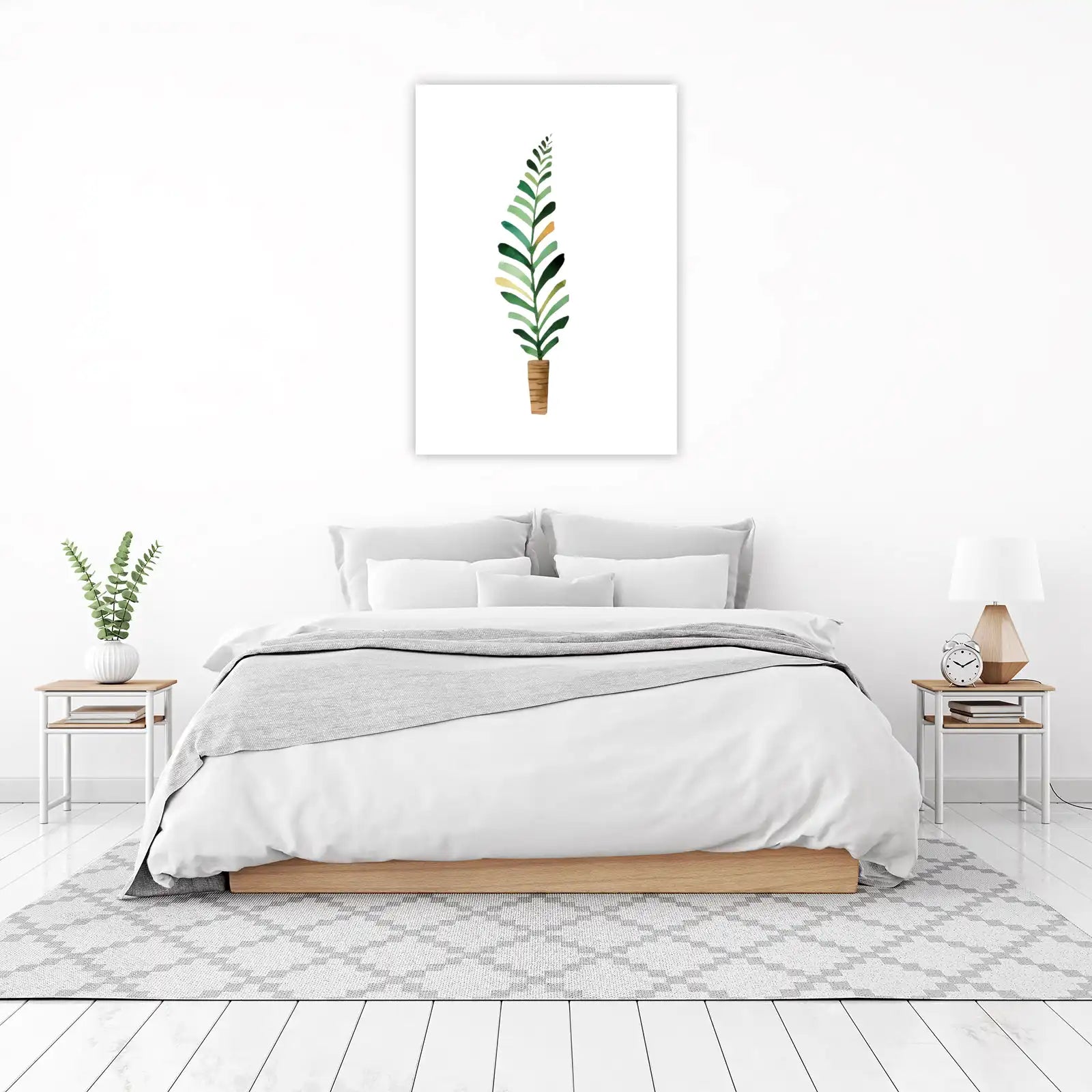 Green Leaf Plant Watercolor Wall Art