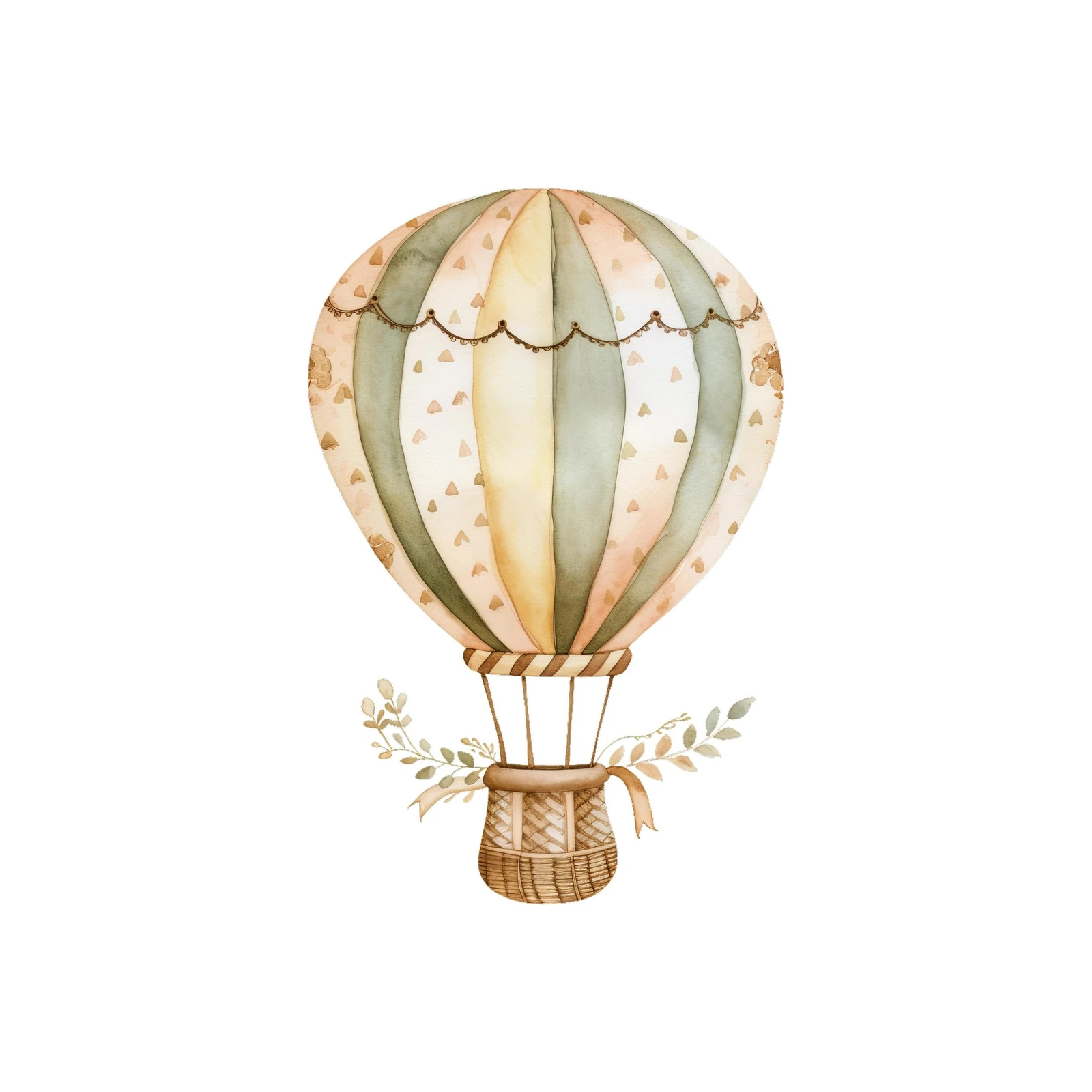 Boho Hot Air Balloon Nursery Art Wall Art