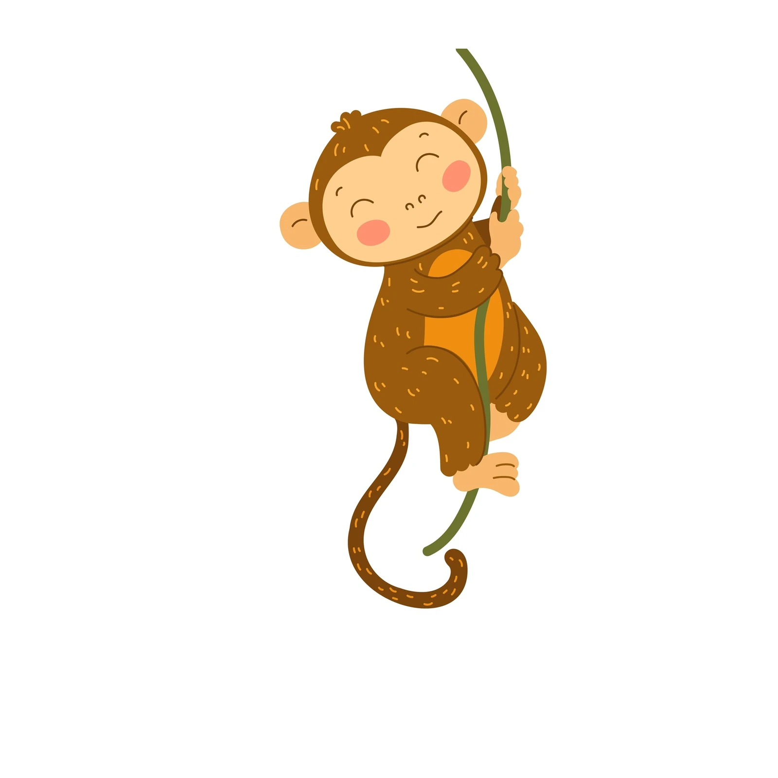 Cute Monkey Swinging Fun Wall Art