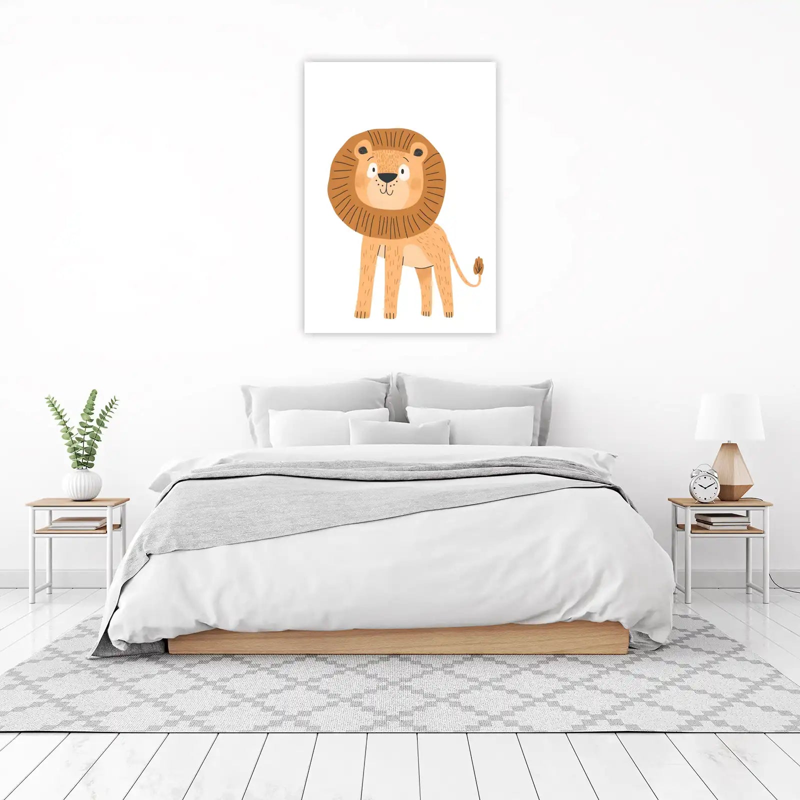 Cute Cartoon Lion Roar Wall Art for Kids' Rooms