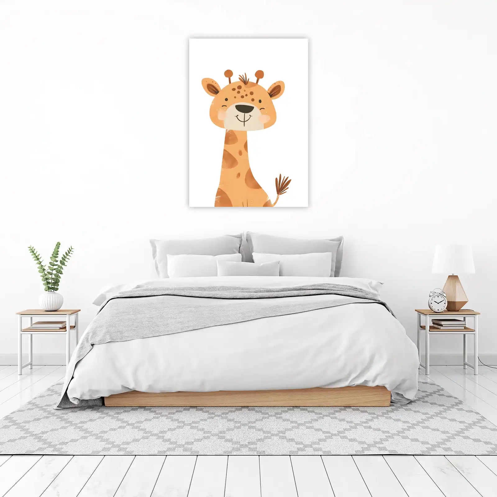 Cute Giraffe Safari Nursery Wall Art