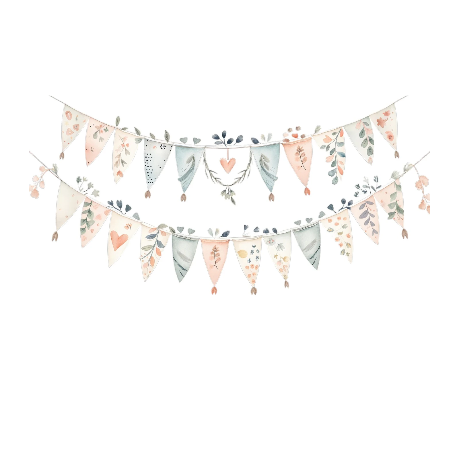 Boho Floral Bunting Wall Art for Nursery & Kids Room
