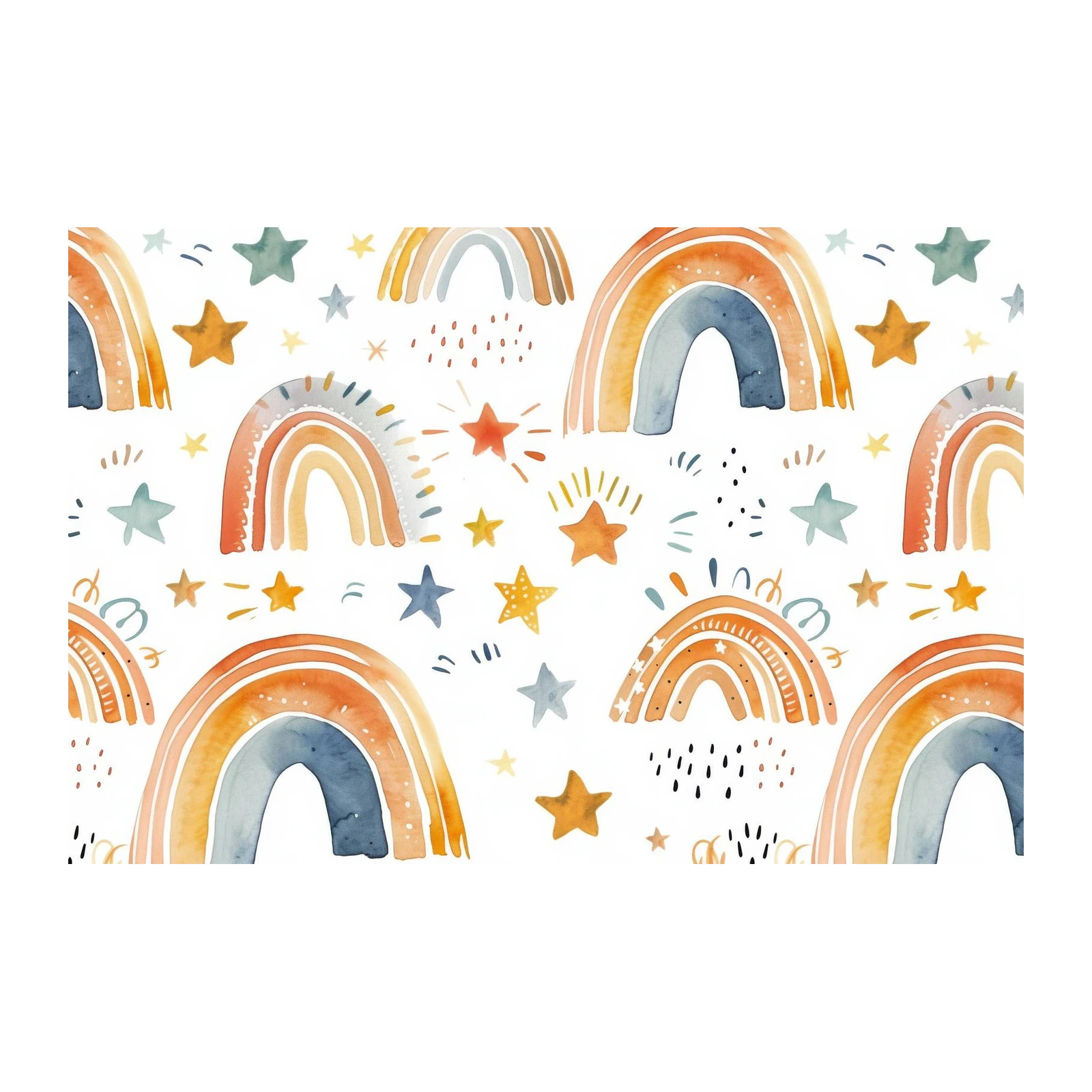 Boho Rainbow & Stars Nursery Wall Art Wall Art