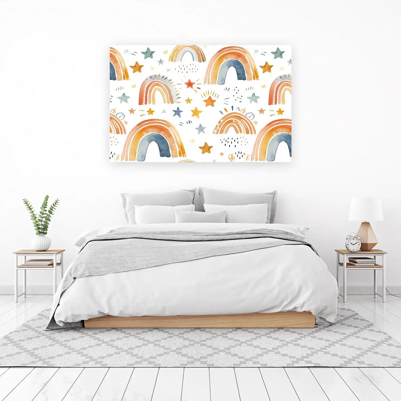 Boho Rainbow & Stars Nursery Wall Art Wall Art