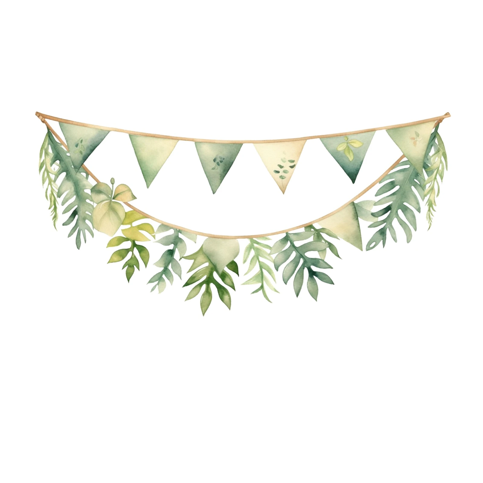 Botanical Leaf Bunting Wall Art