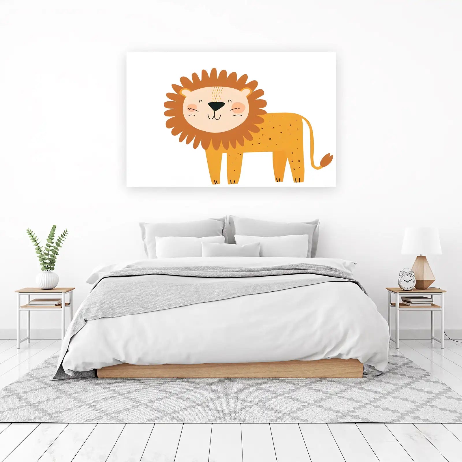 Happy Lion Safari Cute Kids Room Wall Art