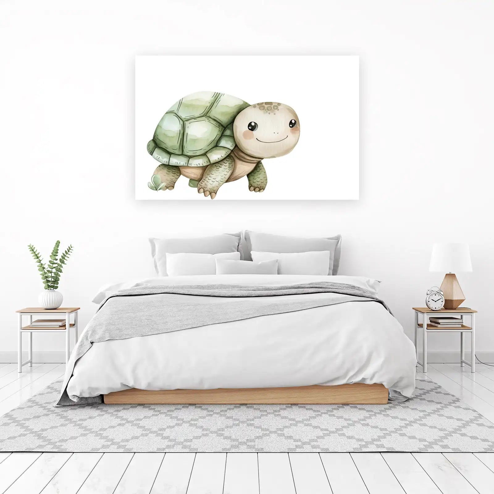Adorable Turtle Watercolor Nursery Wall Art Wall Art