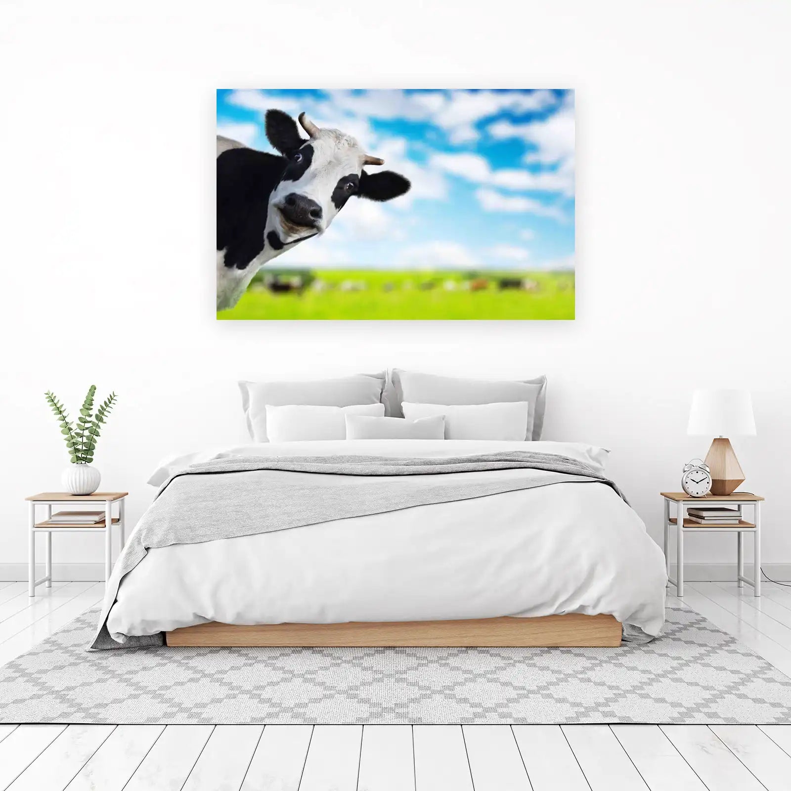 Whimsical Cow Peeking Wall Art - Farmhouse & Animal Art