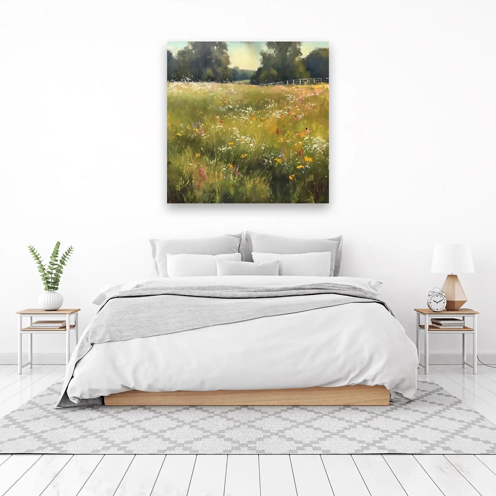 Impressionist Wildflower Meadow Landscape Wall Art