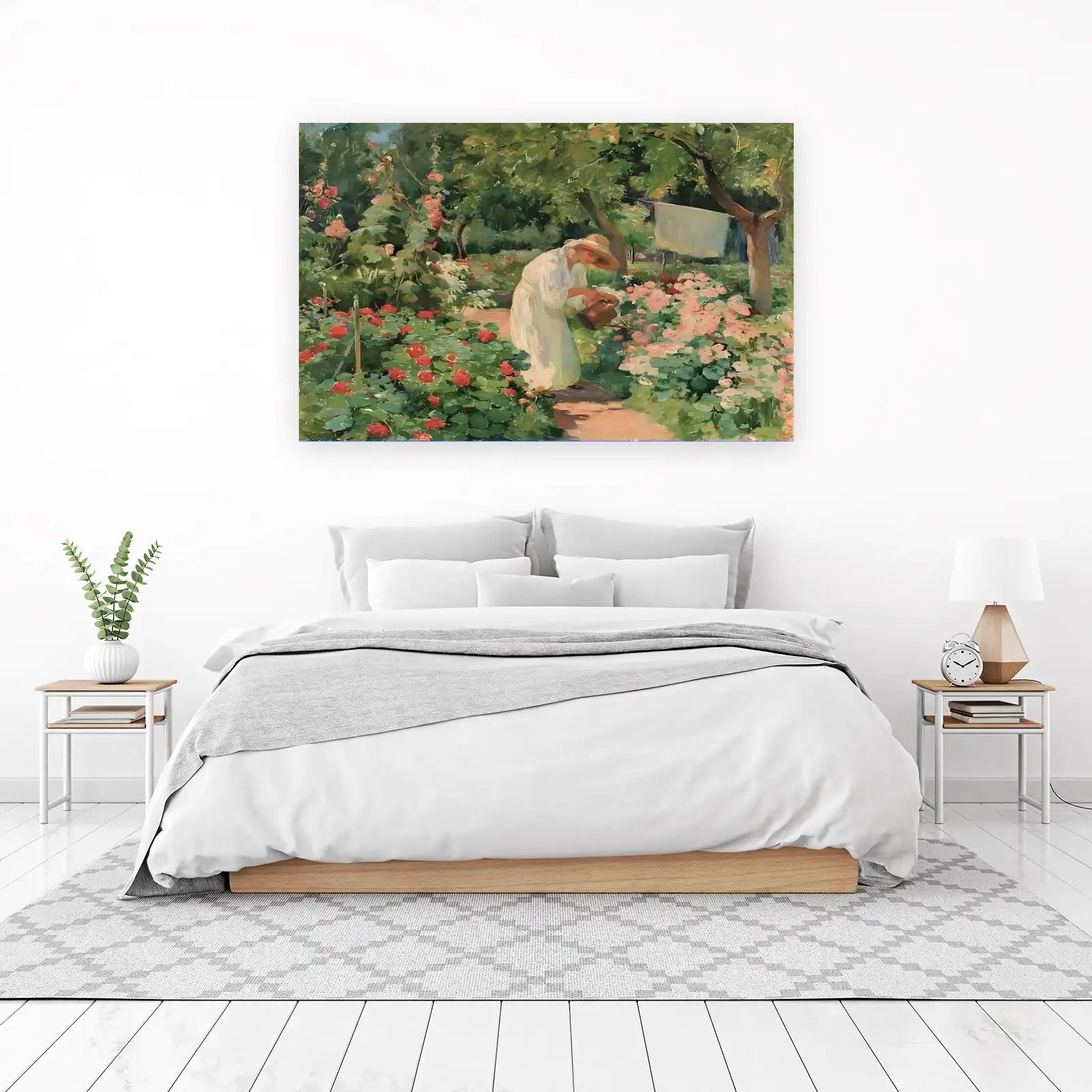 Serene Garden Bloom Woman Wall Art