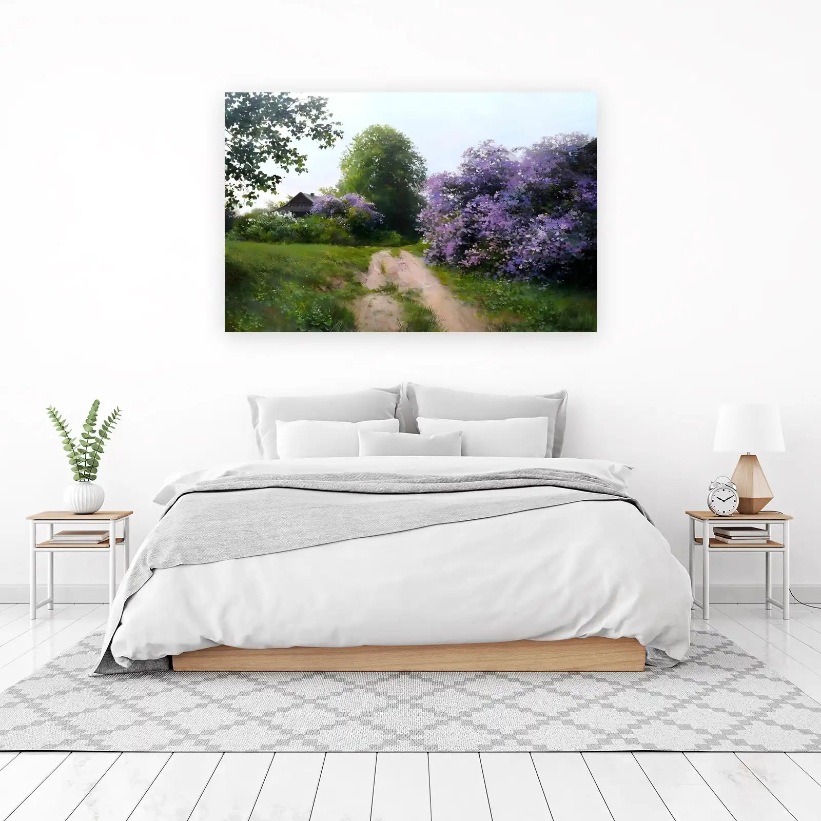 Enchanting Lilac Path Countryside Wall Art