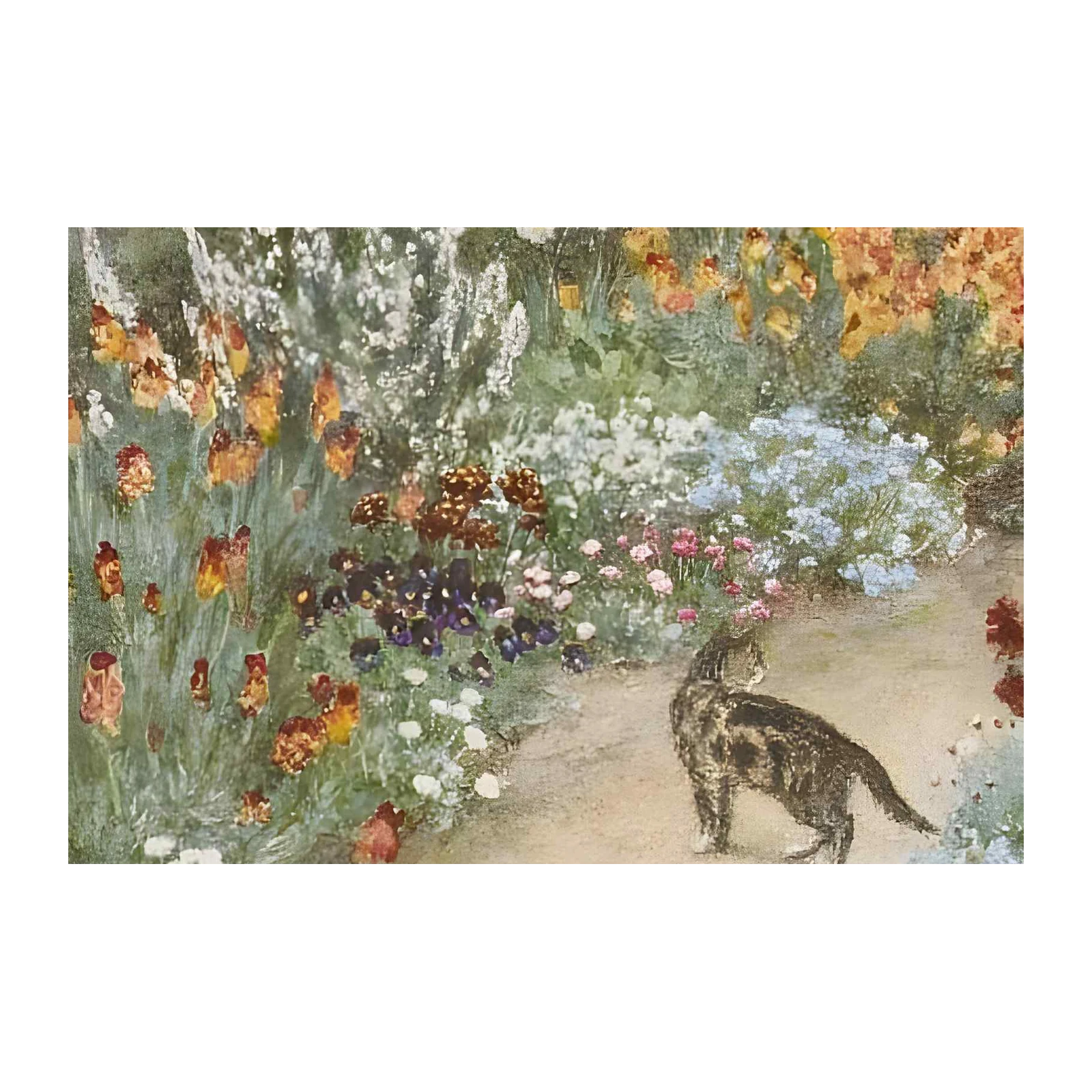 Enchanting Garden Cat Wall Art