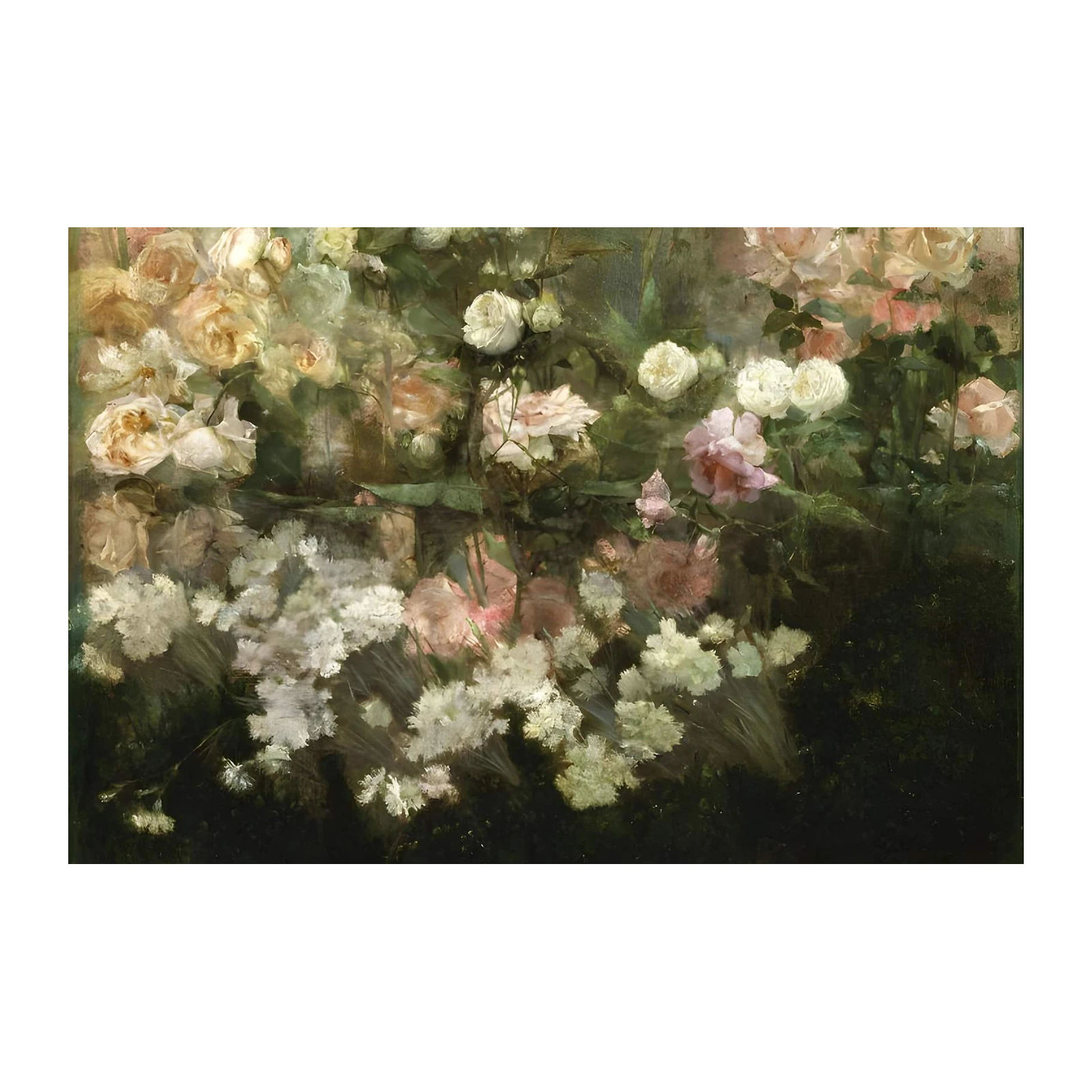 Elegant Rose Garden Impressionist Wall Art