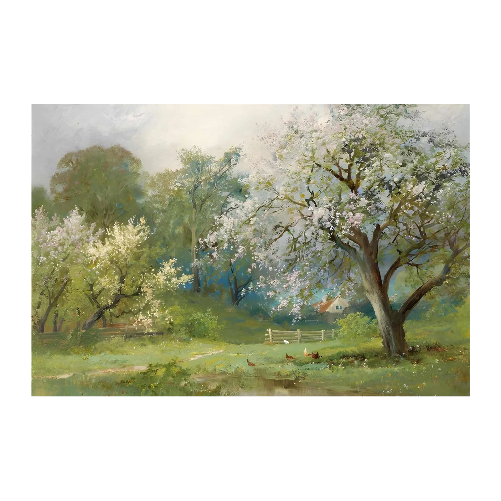 Spring Blossom Serenity Landscape Wall Art