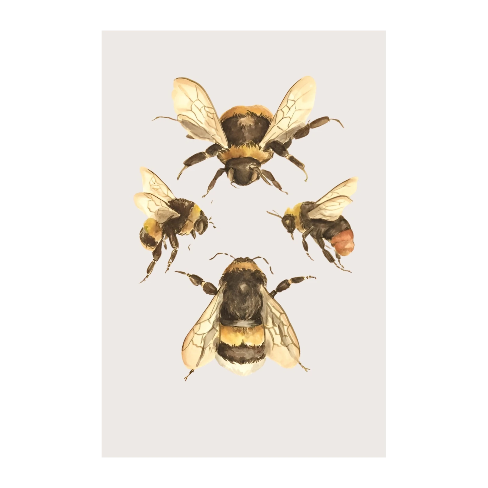 Whimsical Bumblebee Watercolor Wall Art