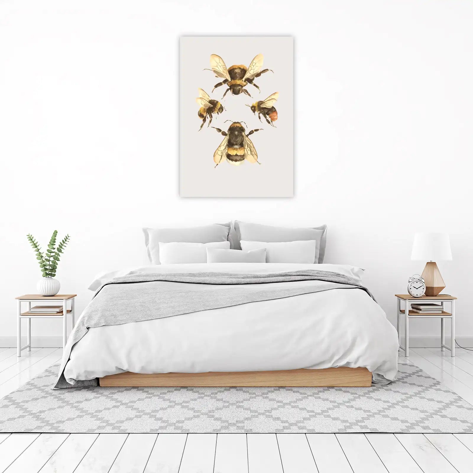 Whimsical Bumblebee Watercolor Wall Art
