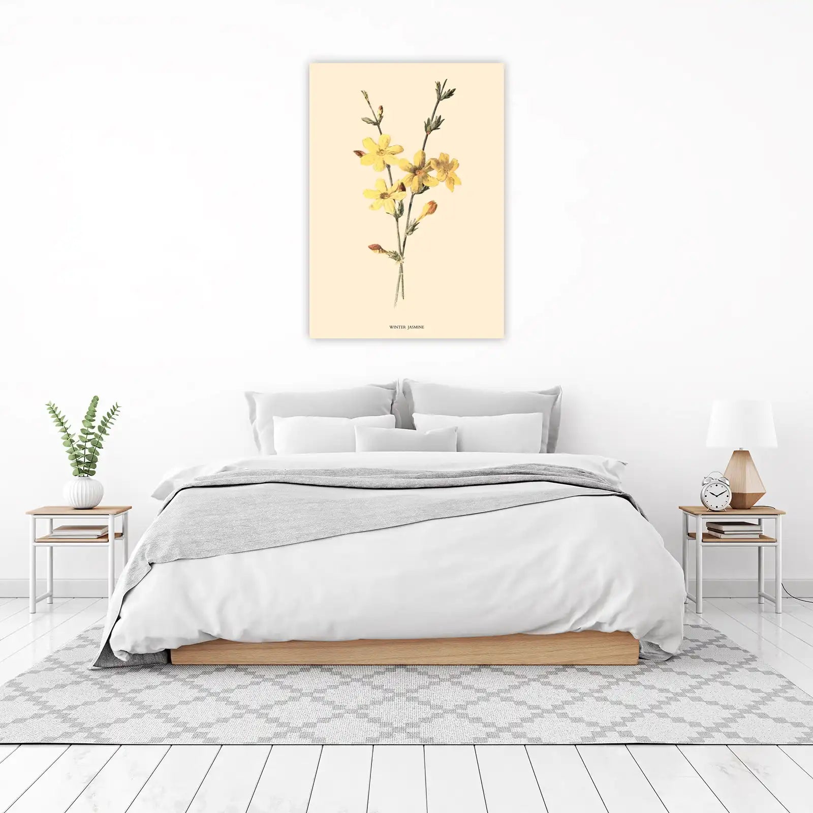 Vintage Winter Jasmine Botanical Wall Art