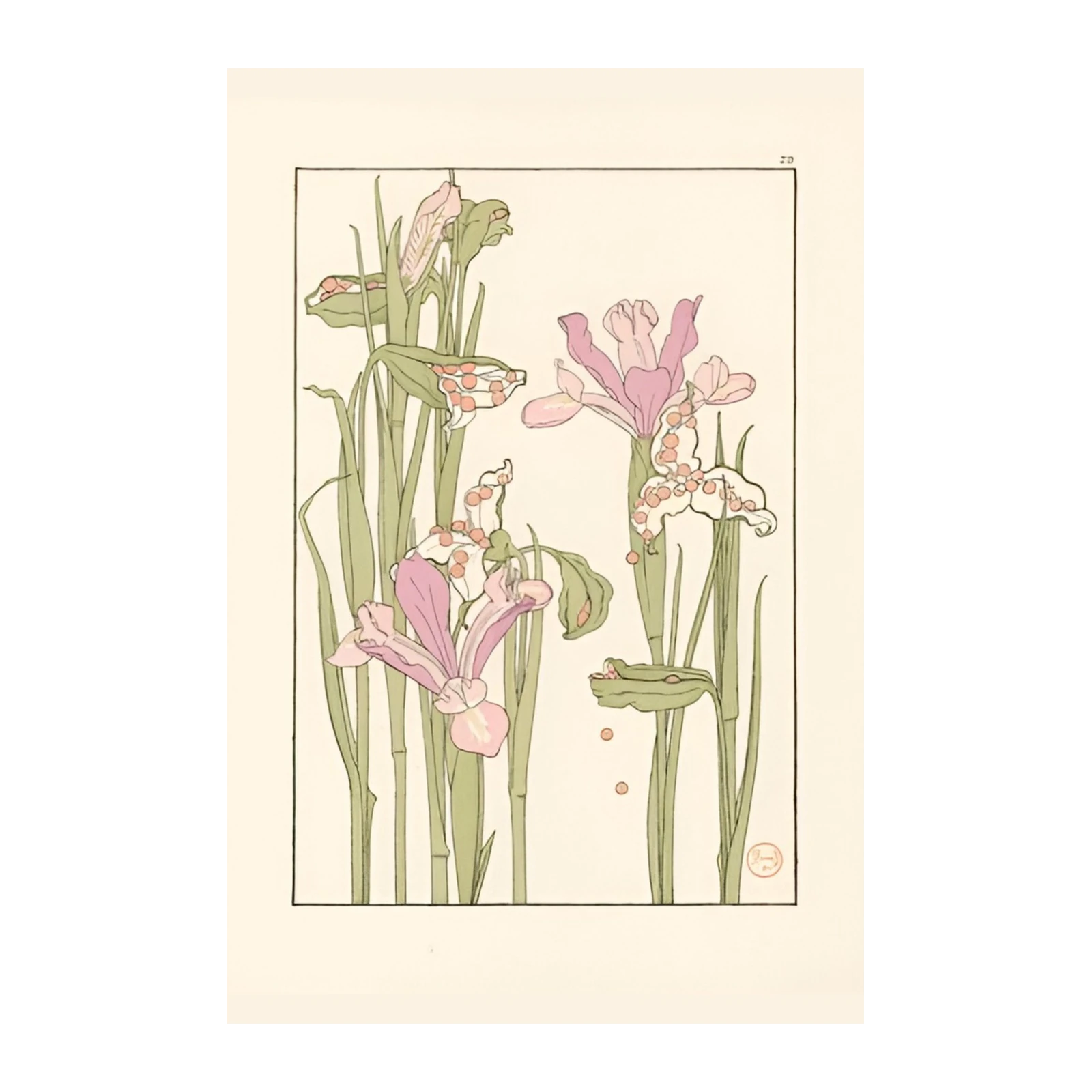 Art Nouveau Iris Floral Wall Art Wall Art